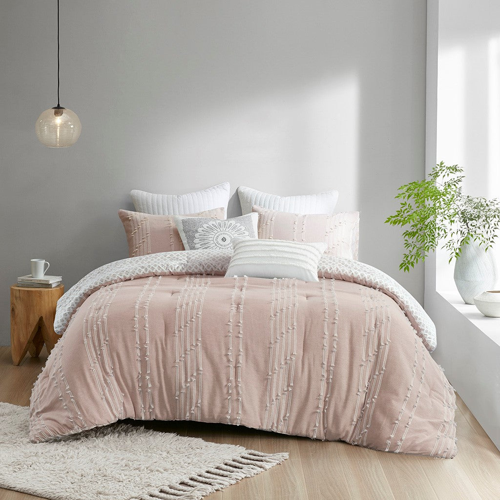 Kara Cotton Jacquard 3 Piece Comforter Set Comforter Sets By JLA HOME/Olliix (E & E Co., Ltd)