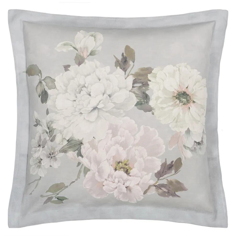 Fleurs Blanche Platinum Euro Sham Euro Sham By Designers Guild