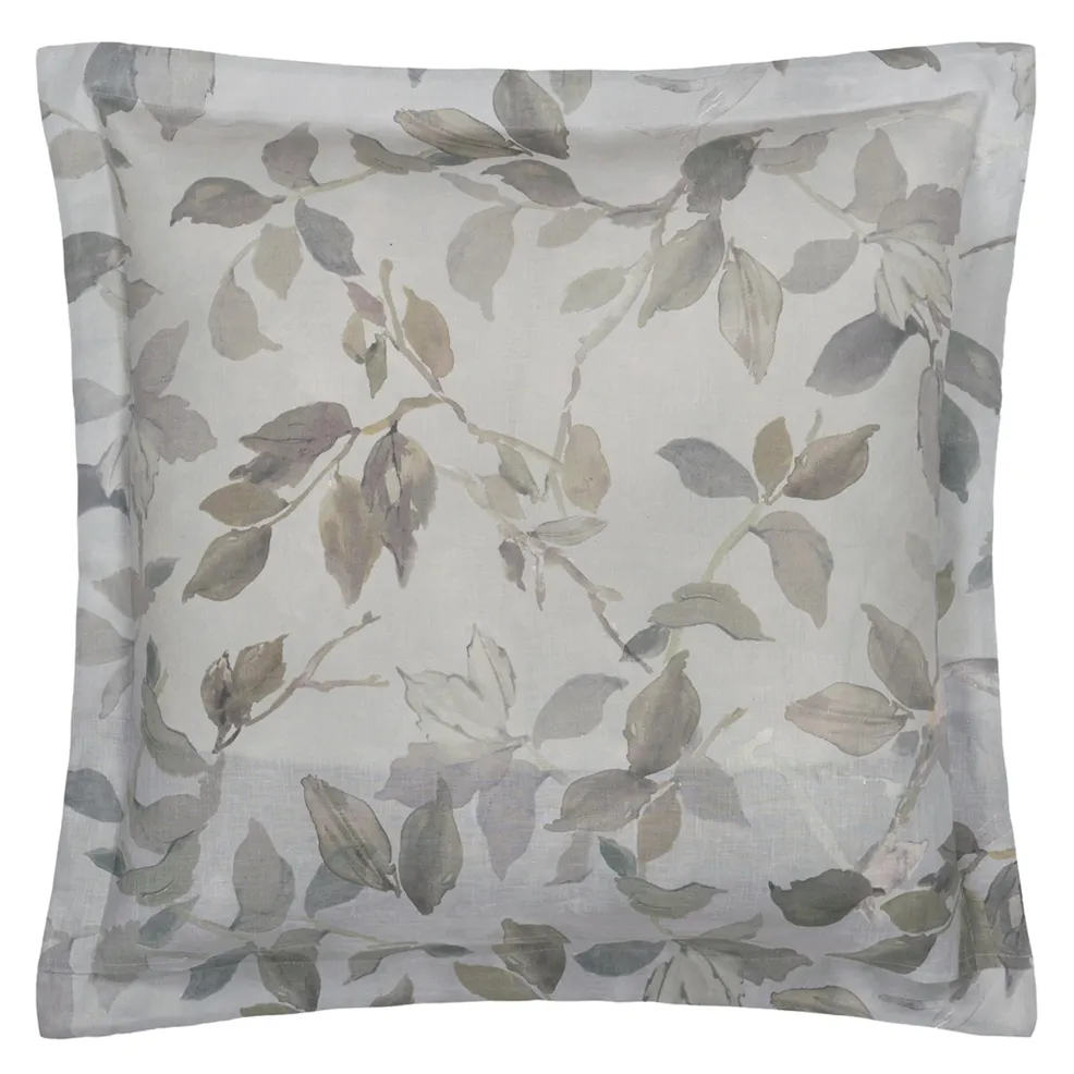 Fleurs Blanche Platinum Euro Sham Euro Sham By Designers Guild