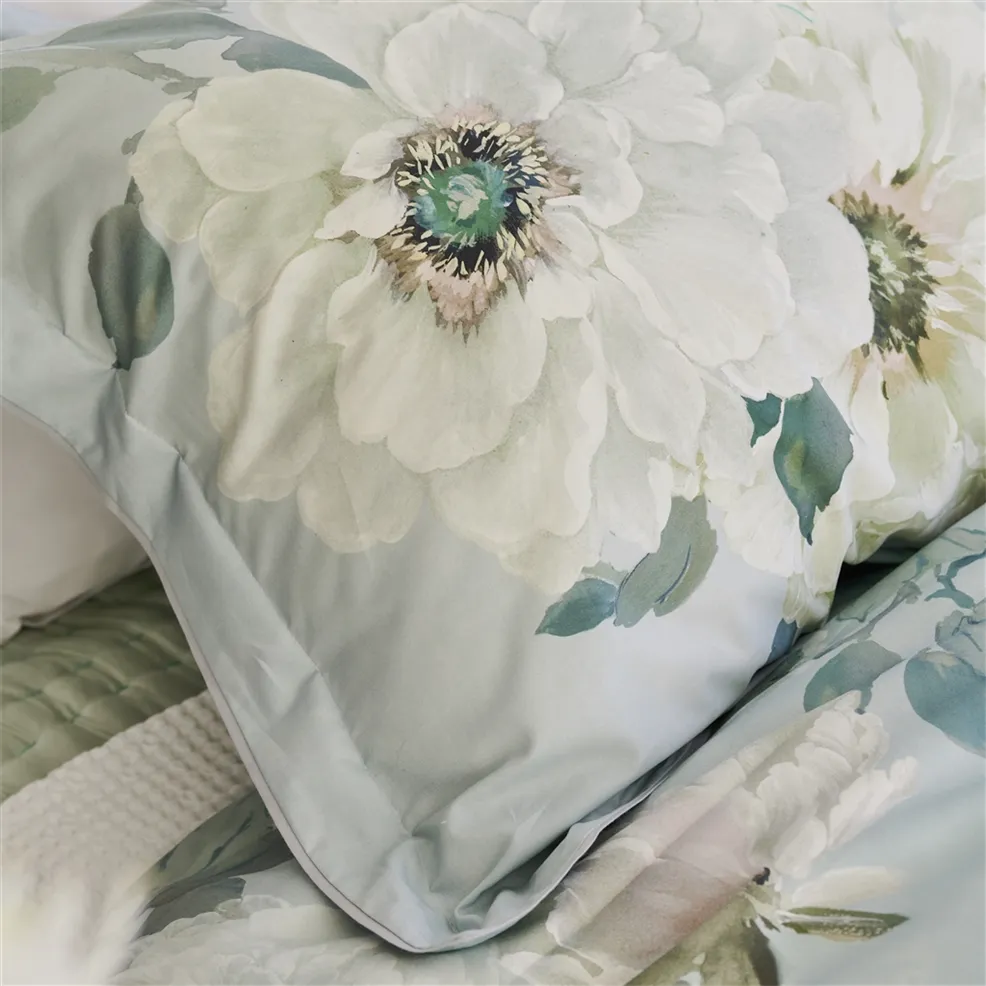 Fleurs Blanche Platinum Duvet Cover Duvet Covers By Designers Guild