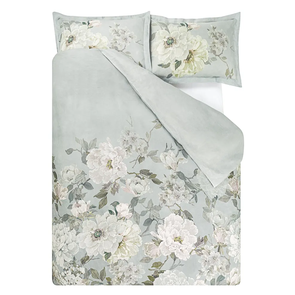 Fleurs Blanche Platinum Duvet Cover Duvet Covers By Designers Guild