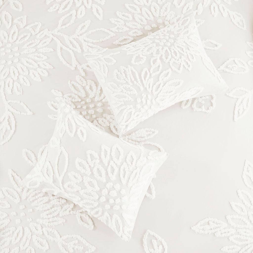 Veronica 3 Piece Cotton Chenille Floral Comforter Set Comforter Sets By JLA HOME/Olliix (E & E Co., Ltd)