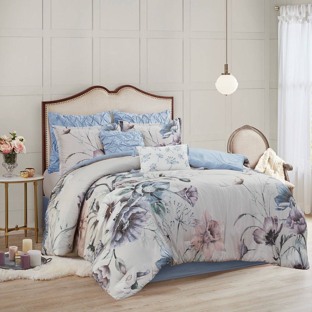 Cassandra 8 Piece Cotton Printed Comforter Set Comforter Sets By JLA HOME/Olliix (E & E Co., Ltd)