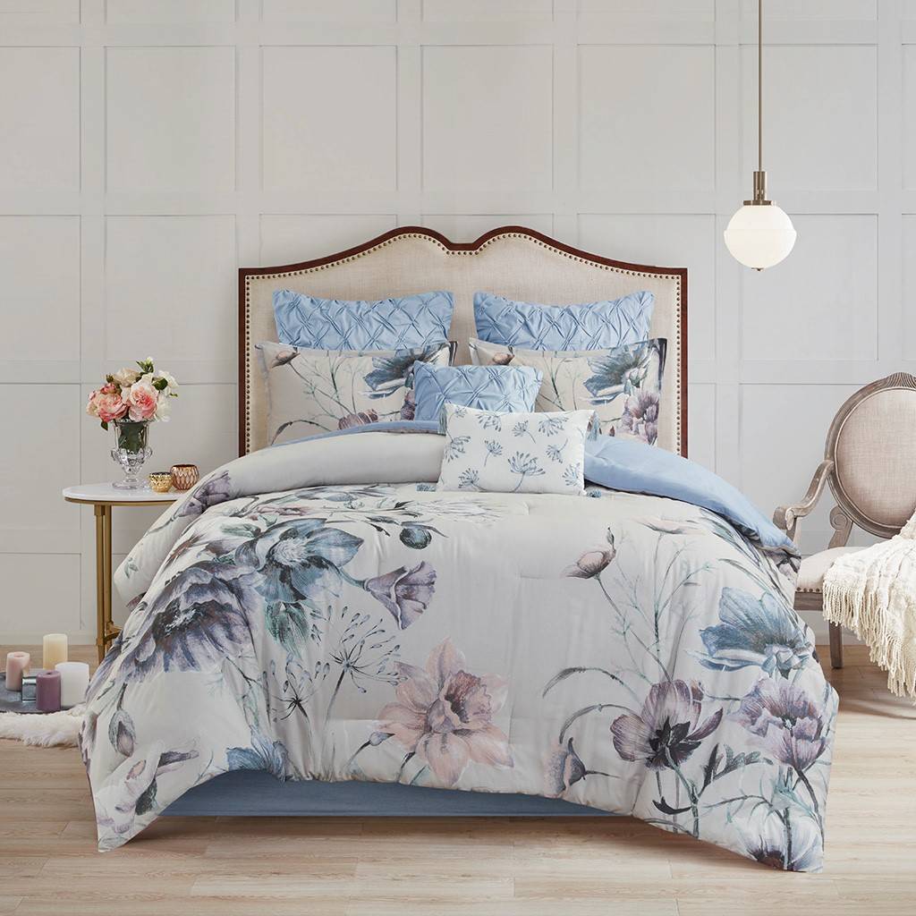 Cassandra 8 Piece Cotton Printed Comforter Set Comforter Sets By JLA HOME/Olliix (E & E Co., Ltd)