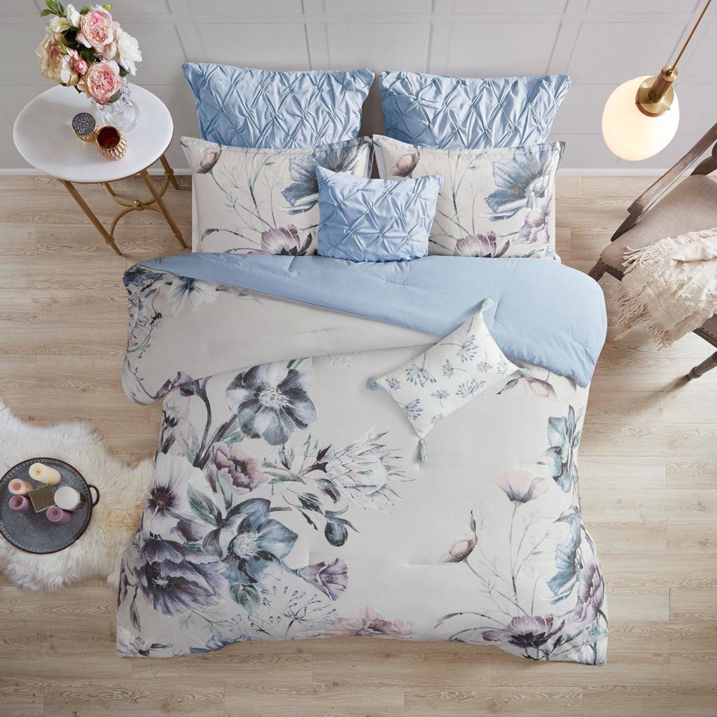 Cassandra 8 Piece Cotton Printed Comforter Set Comforter Sets By JLA HOME/Olliix (E & E Co., Ltd)