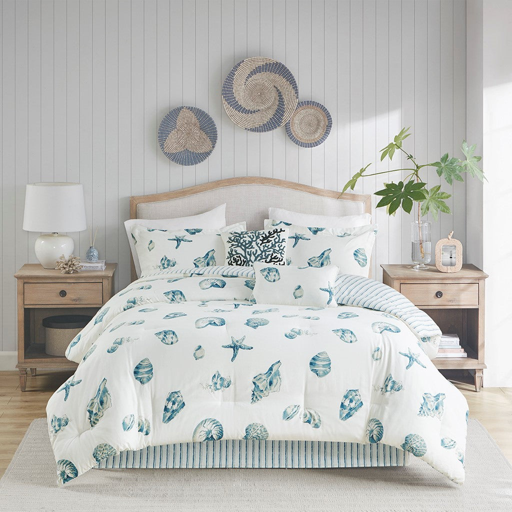 Marco Polo Blue 4 Piece Comforter Set Comforter Sets By JLA HOME/Olliix (E & E Co., Ltd)