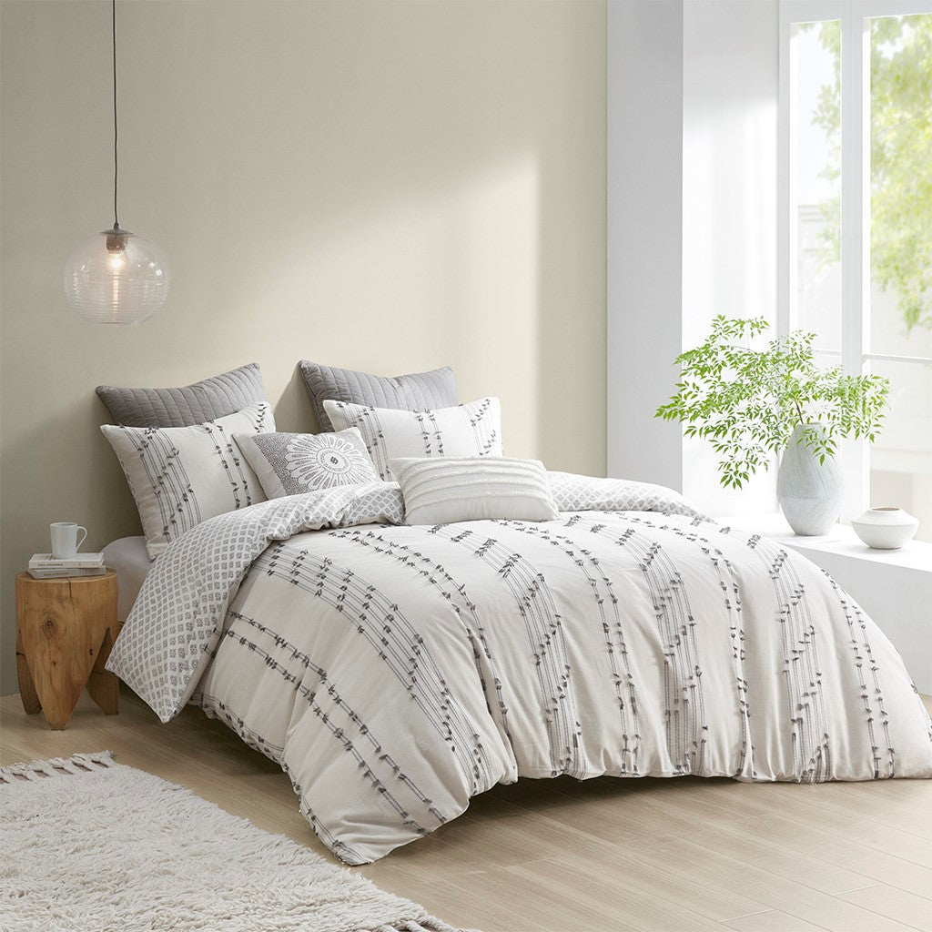 Kara Cotton Jacquard 3 Piece Comforter Set Comforter Sets By JLA HOME/Olliix (E & E Co., Ltd)