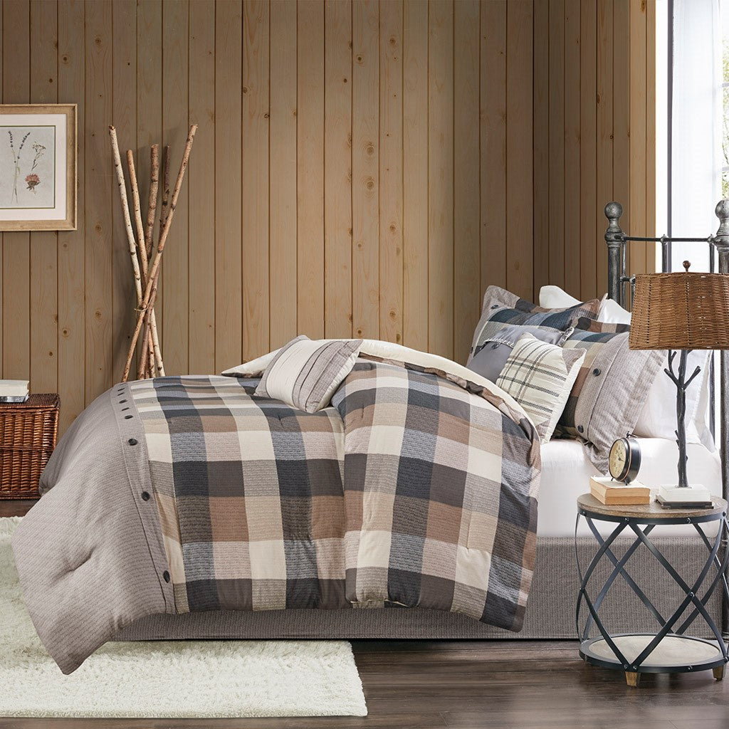 Ridge 7 Piece Herringbone Comforter Set Comforter Sets By JLA HOME/Olliix (E & E Co., Ltd)