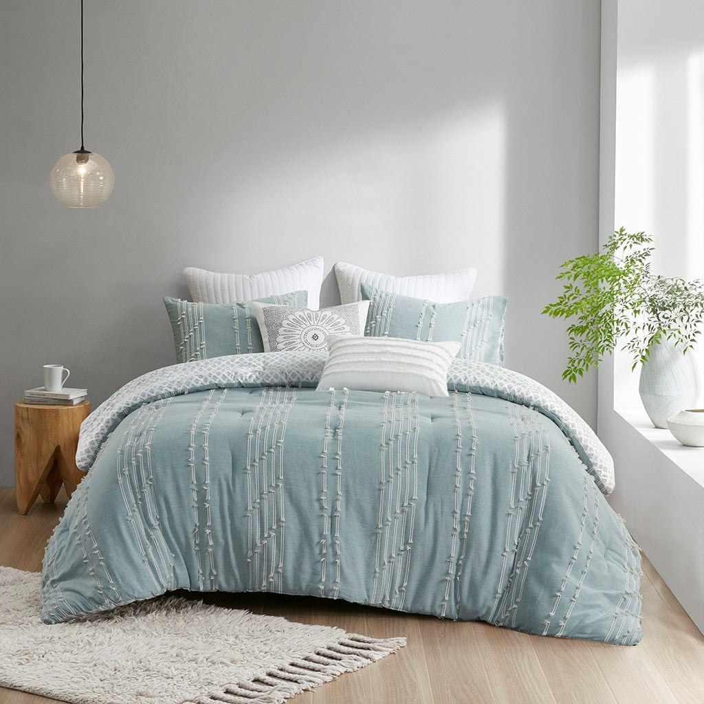 Kara Cotton Jacquard 3 Piece Comforter Set Comforter Sets By JLA HOME/Olliix (E & E Co., Ltd)