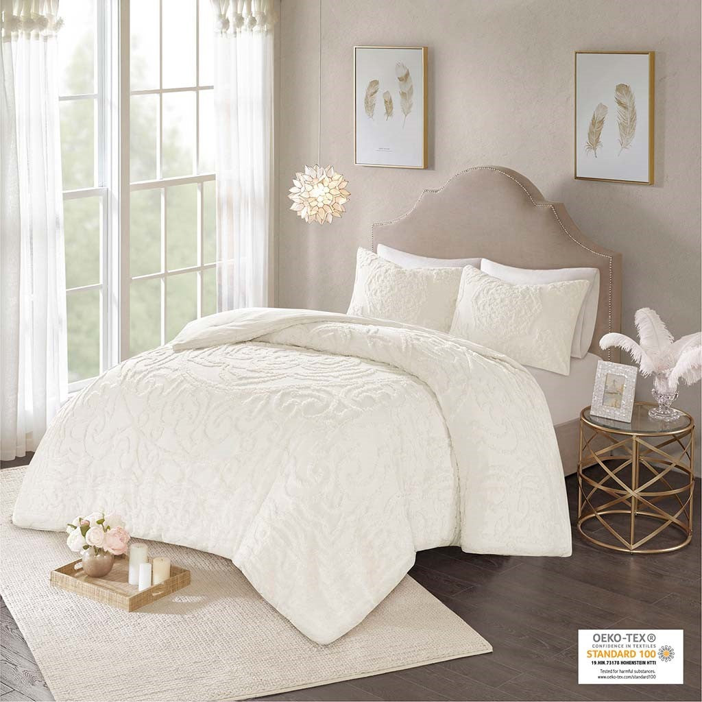 Laetitia 3-Piece Cotton Chenille Medallion Comforter Set Comforter Sets By JLA HOME/Olliix (E & E Co., Ltd)