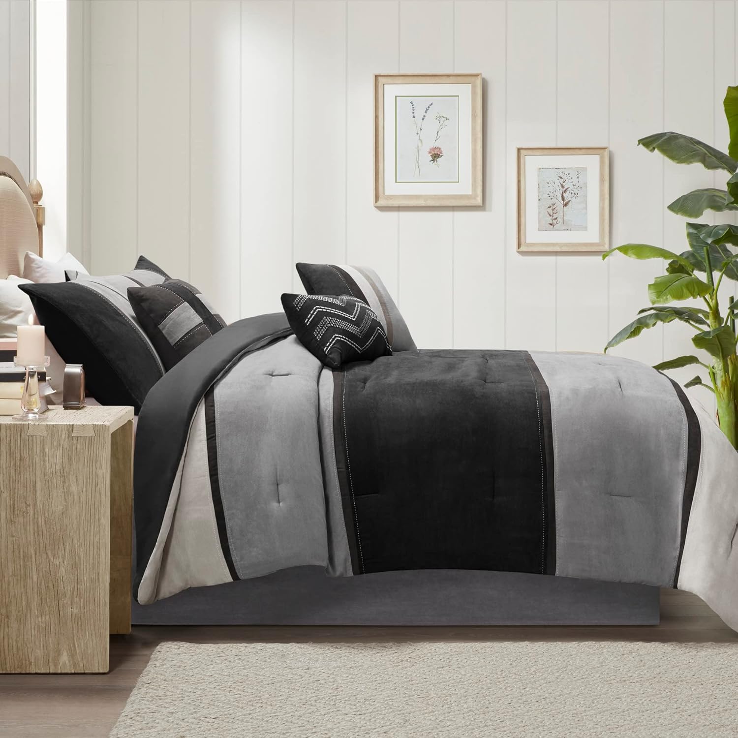 Palisades 7 Piece Faux Suede Comforter Set Comforter Sets By JLA HOME/Olliix (E & E Co., Ltd)
