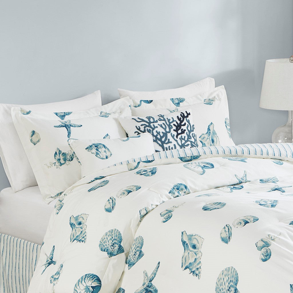 Marco Polo Blue 4 Piece Comforter Set Comforter Sets By JLA HOME/Olliix (E & E Co., Ltd)