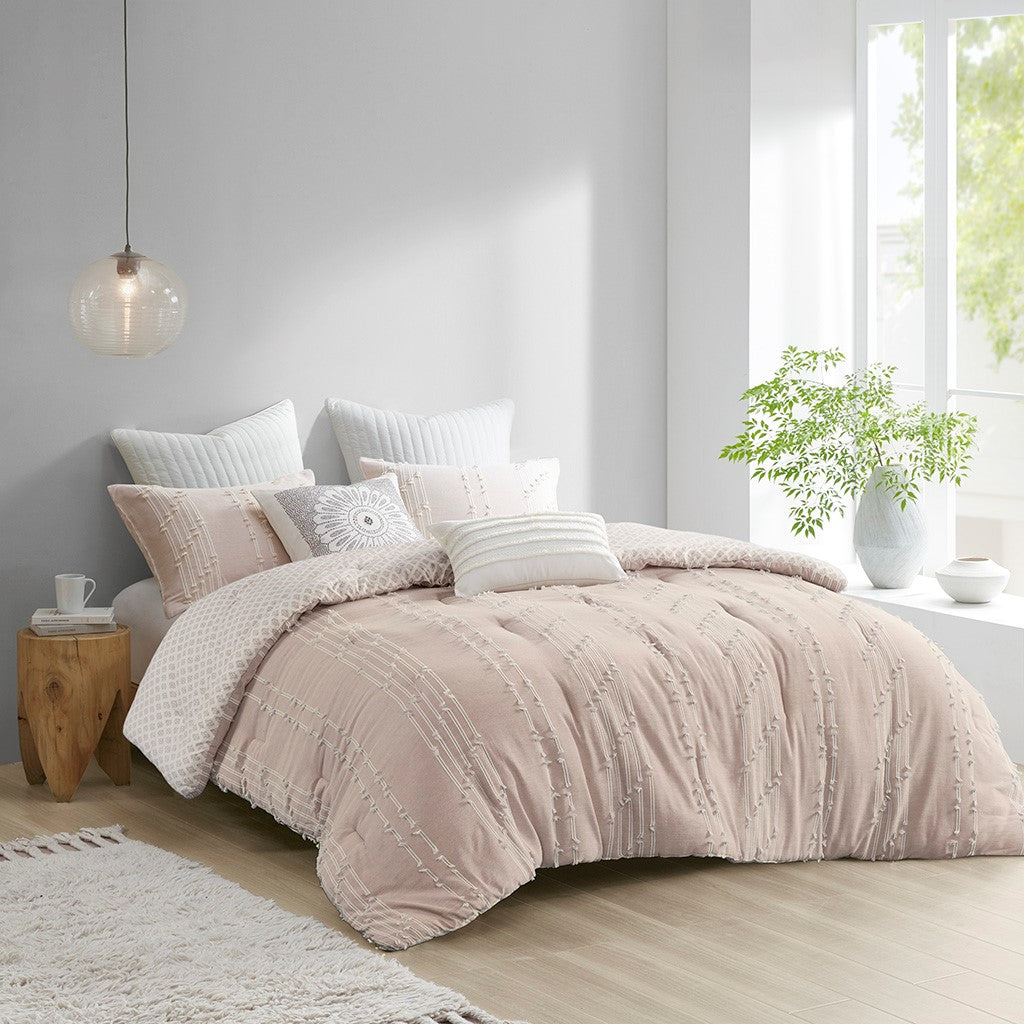 Kara Cotton Jacquard 3 Piece Comforter Set Comforter Sets By JLA HOME/Olliix (E & E Co., Ltd)