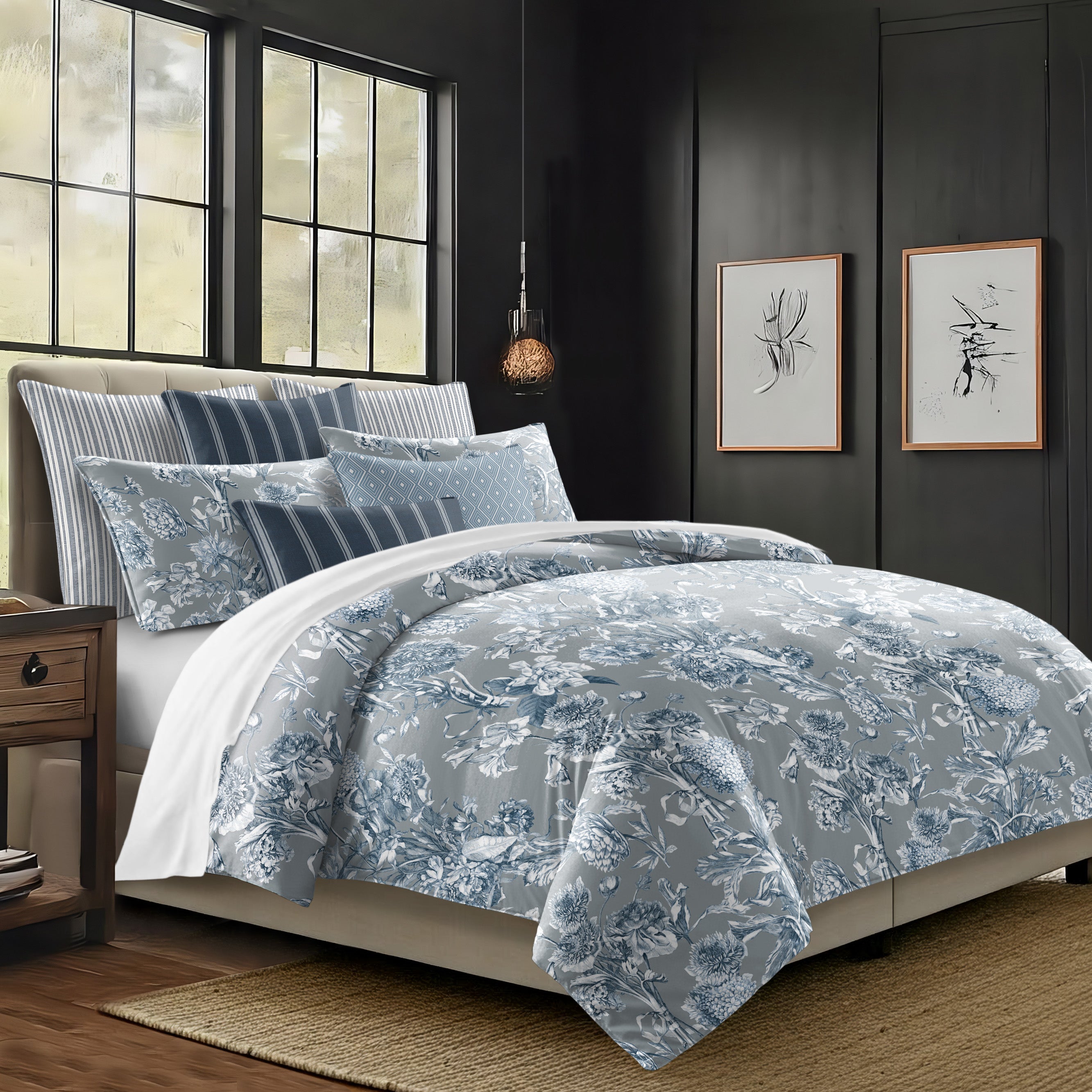 Alexandria Shadow 8 Piece Comforter Set Comforter Sets By Colcha Linens