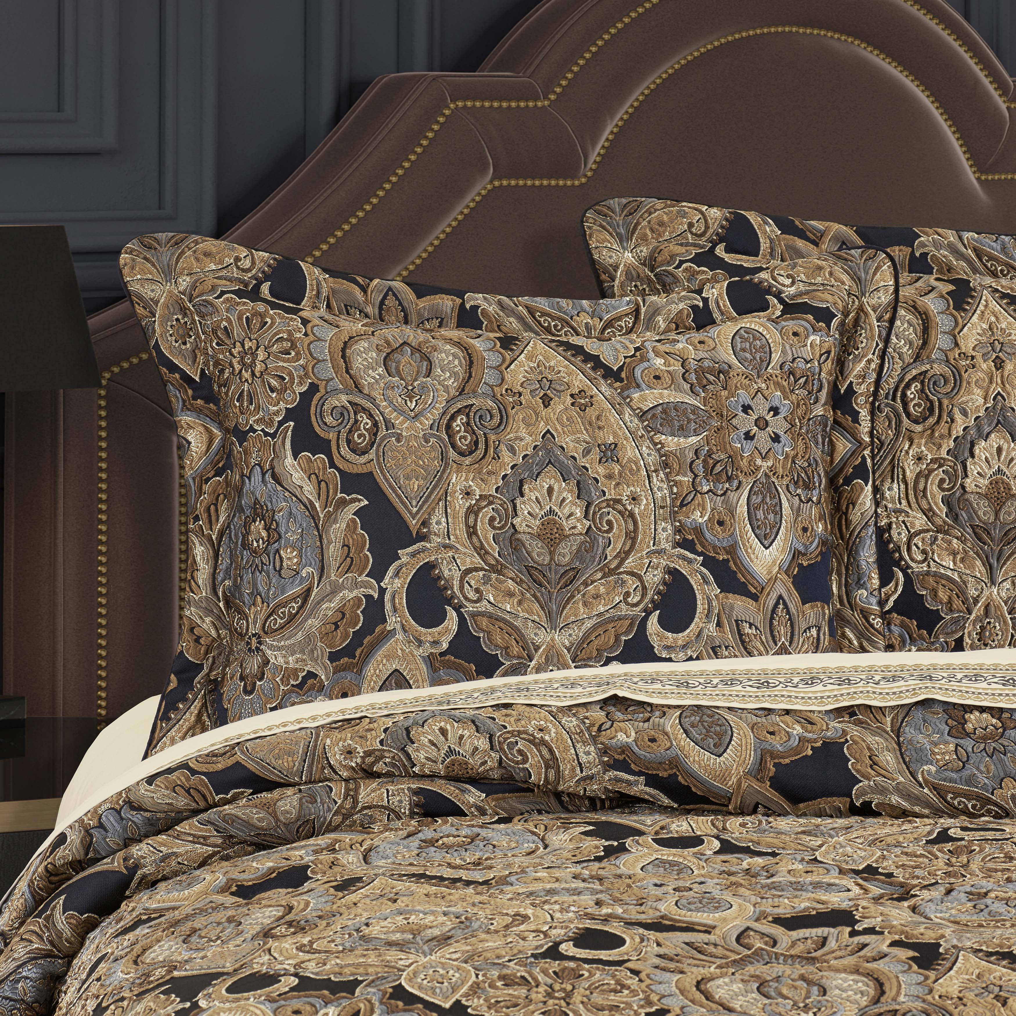 Amara Indigo 4 Piece Comforter Set Comforter Sets By J. Queen New York
