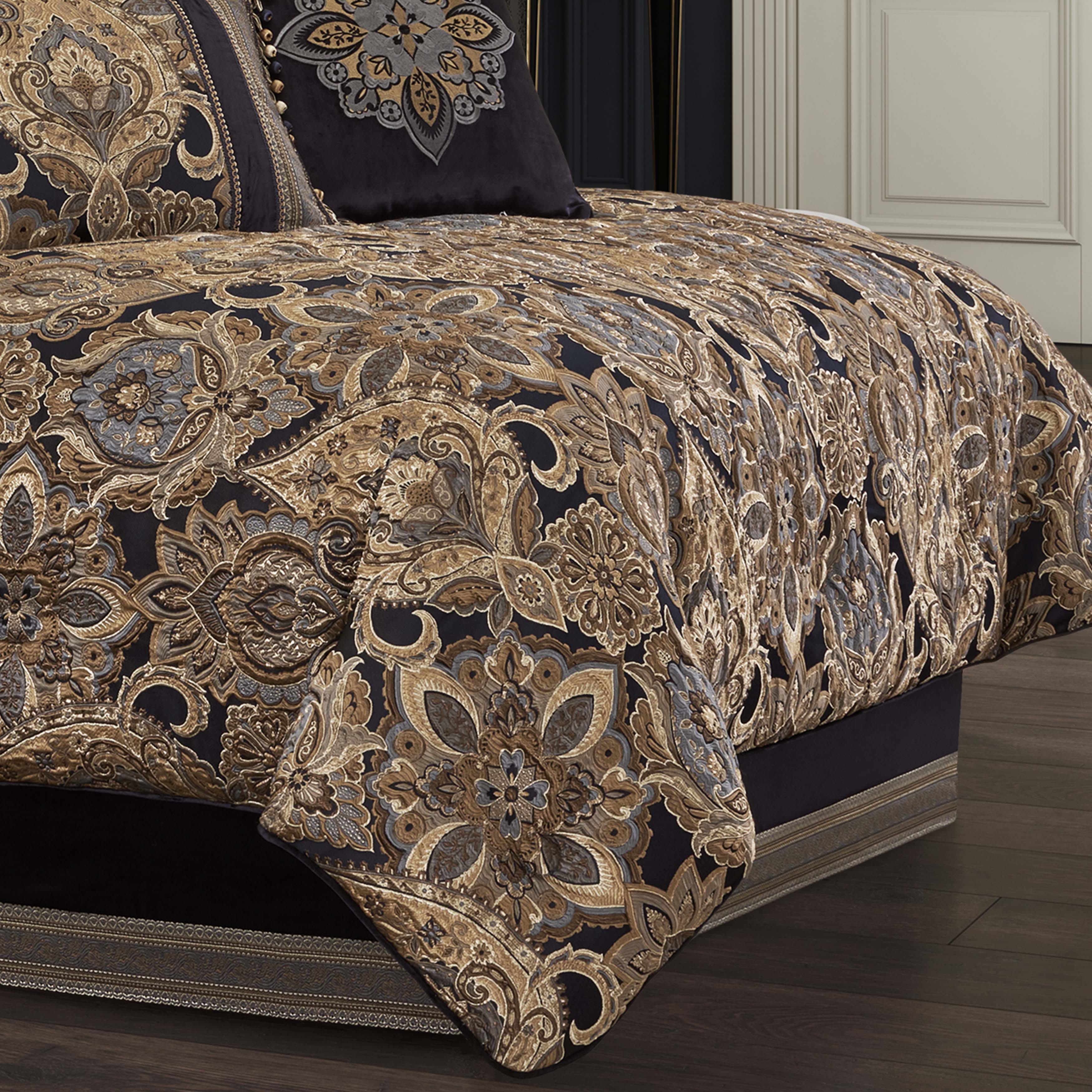 Amara Indigo 4 Piece Comforter Set Comforter Sets By J. Queen New York