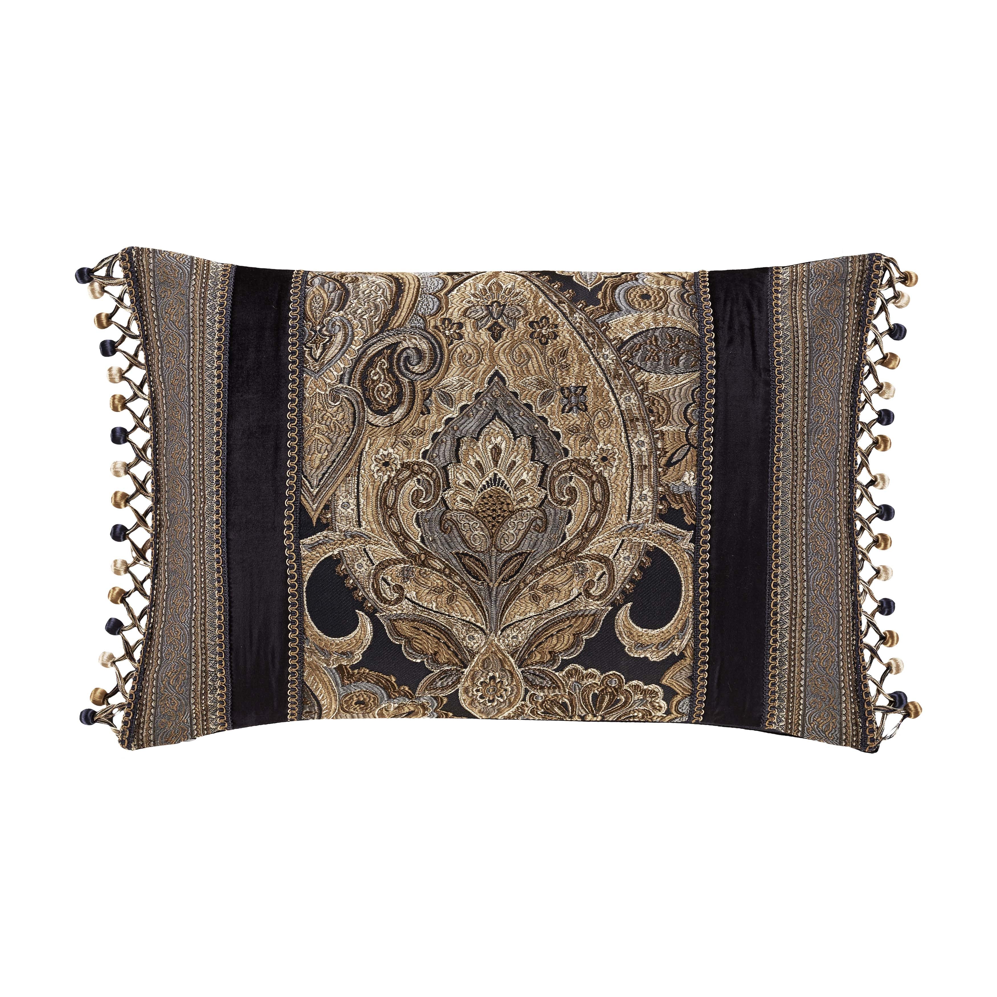 Amara Indigo Boudoir Decorative Throw Pillow 20" x 14" Throw Pillows By J. Queen New York