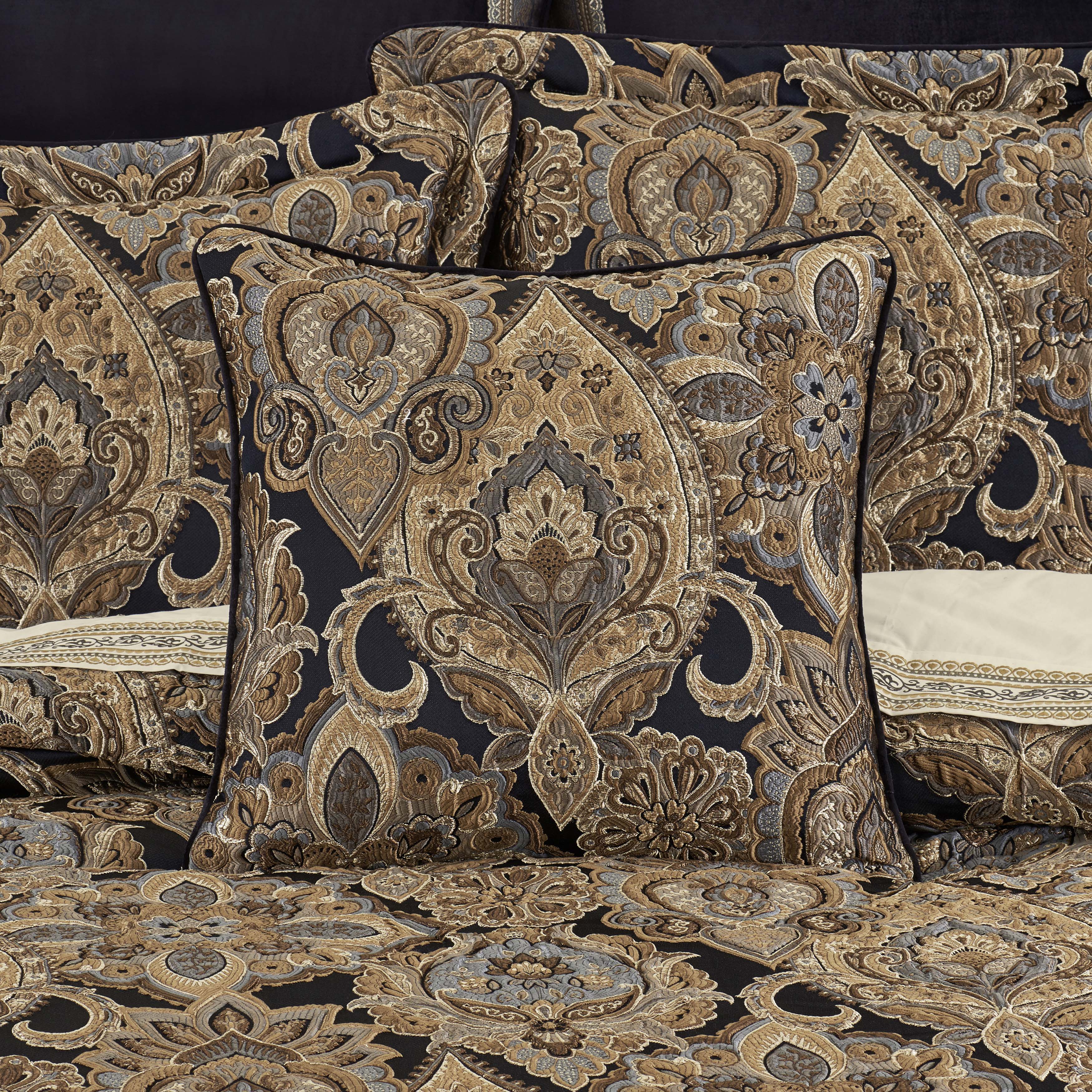 Amara Indigo Square Decorative Throw Pillow 20" x 20" Throw Pillows By J. Queen New York