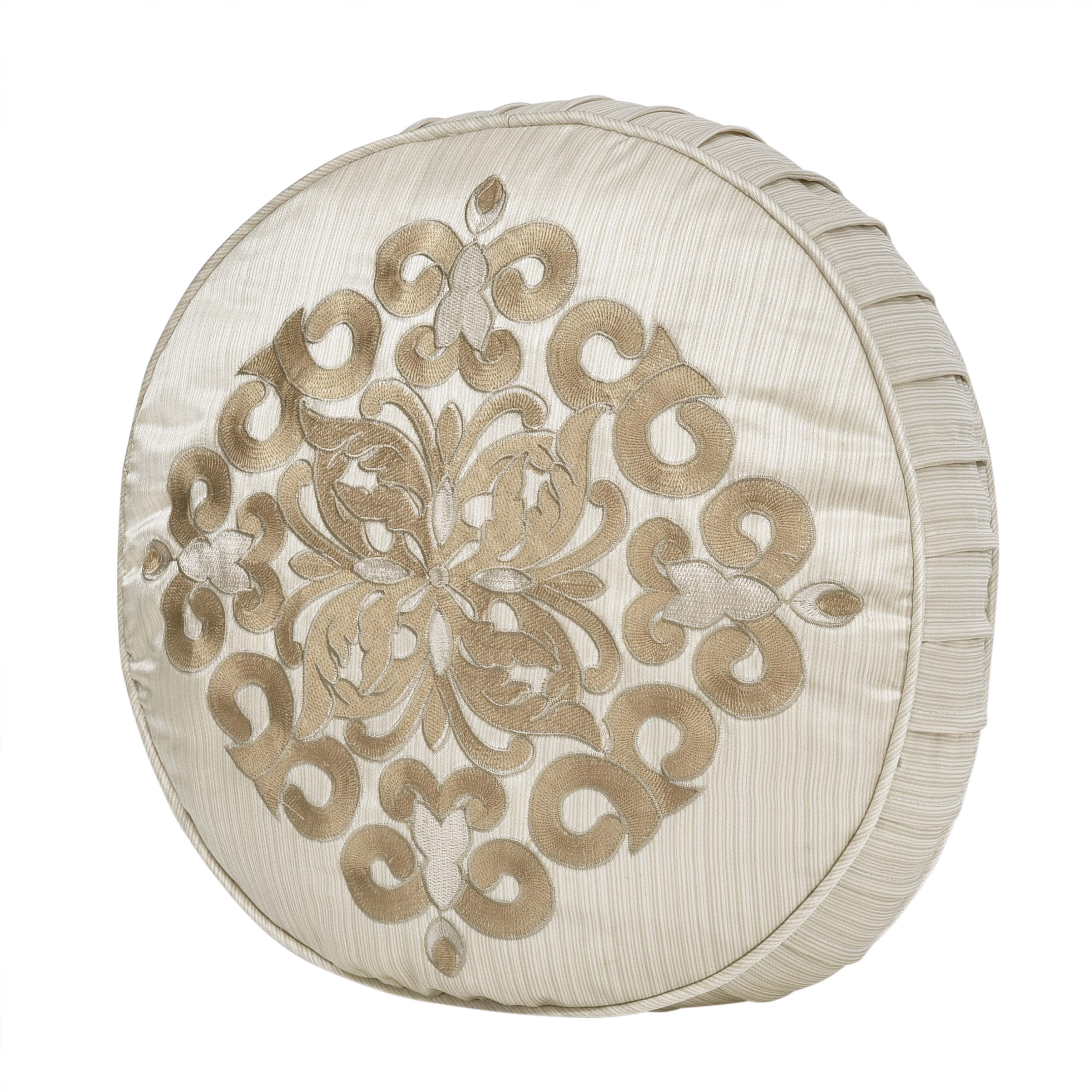 Amaretto Gold Round Decorative Throw Pillow 15" x 15" Throw Pillows By J. Queen New York