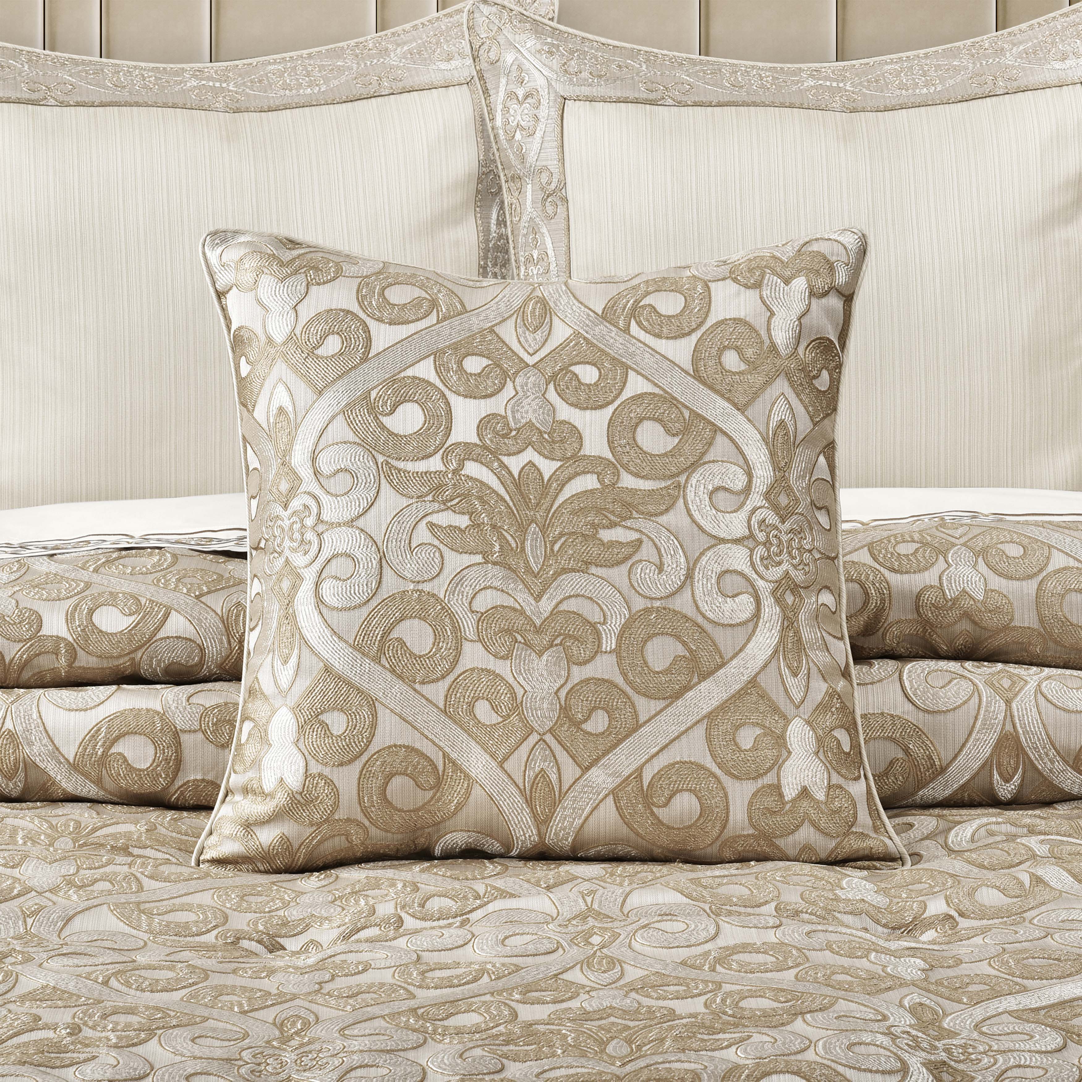 Amaretto Gold Square Decorative Throw Pillow 20" x 20" Throw Pillows By J. Queen New York