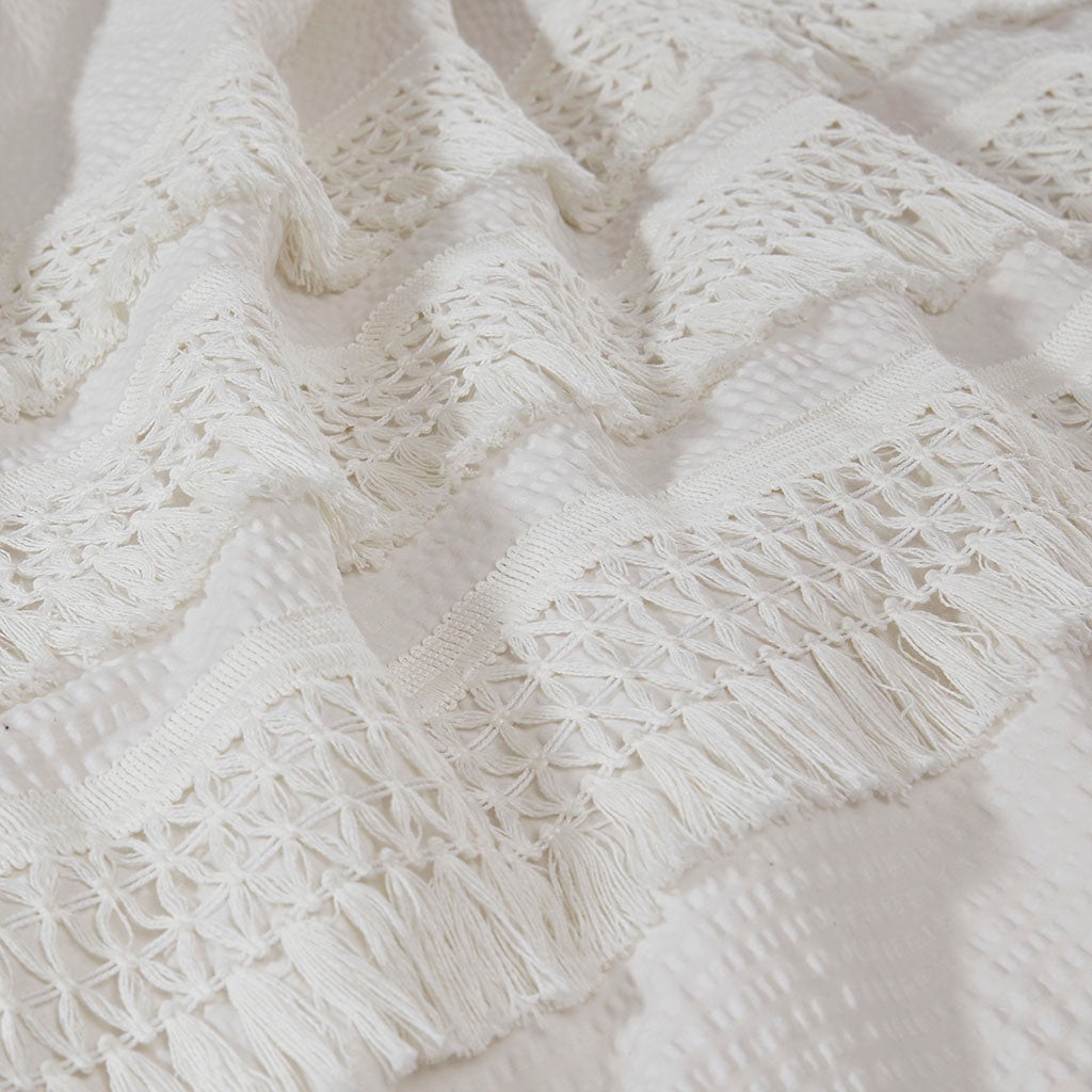 Amaya Ivory 3 Piece Duvet Cover Set Duvet Covers By JLA HOME/Olliix (E & E Co., Ltd)