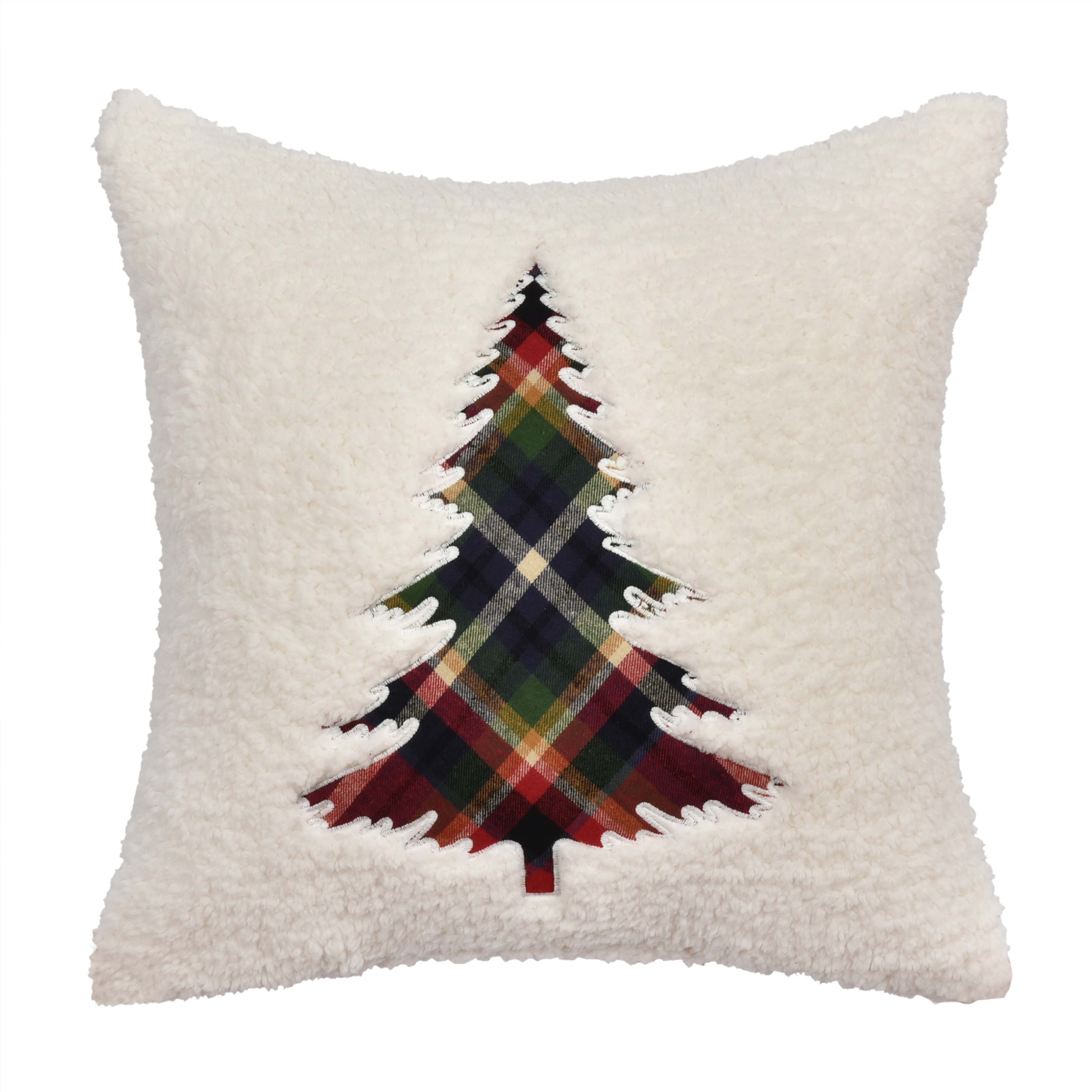 Andrew Plaid White Square Decorative Throw Pillow 20" x 20" Throw Pillows By J. Queen New York