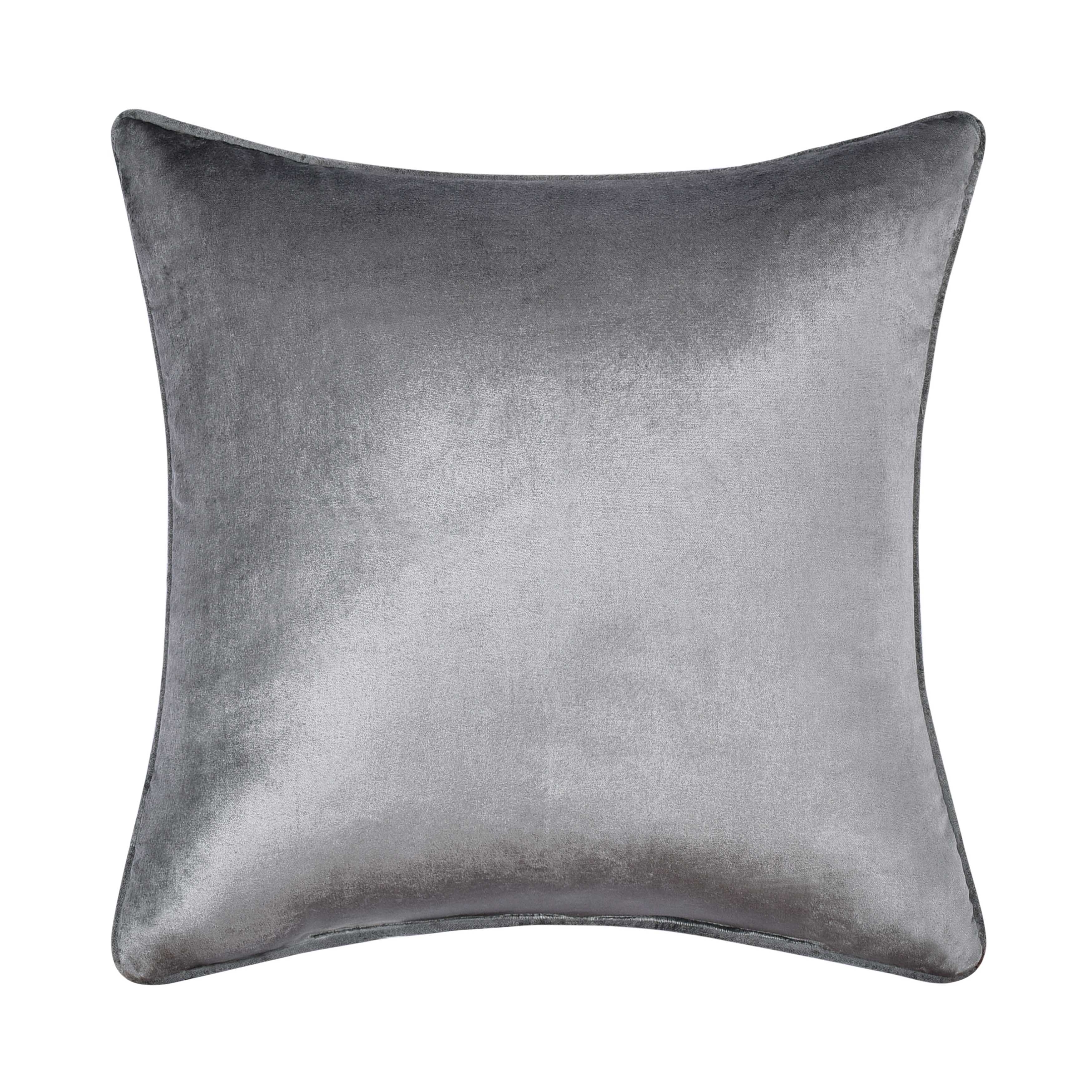 Annabelle Silver Square Embellished Decorative Throw Pillow 18" x 18" Throw Pillows By J. Queen New York