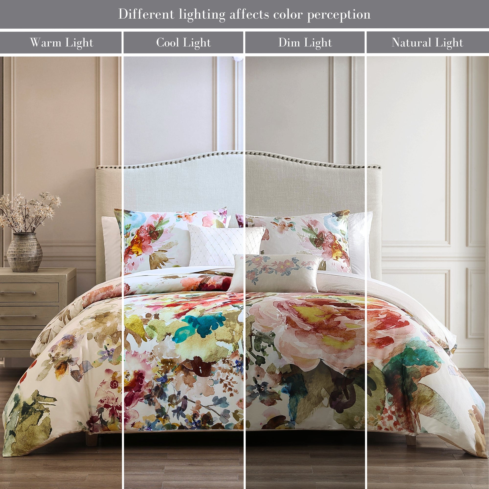 Bebejan Antique Flowers Ivory 3 Piece Reversible Comforter Set in Queen- Final Sale Comforter Sets By US Office - Latest-bedding
