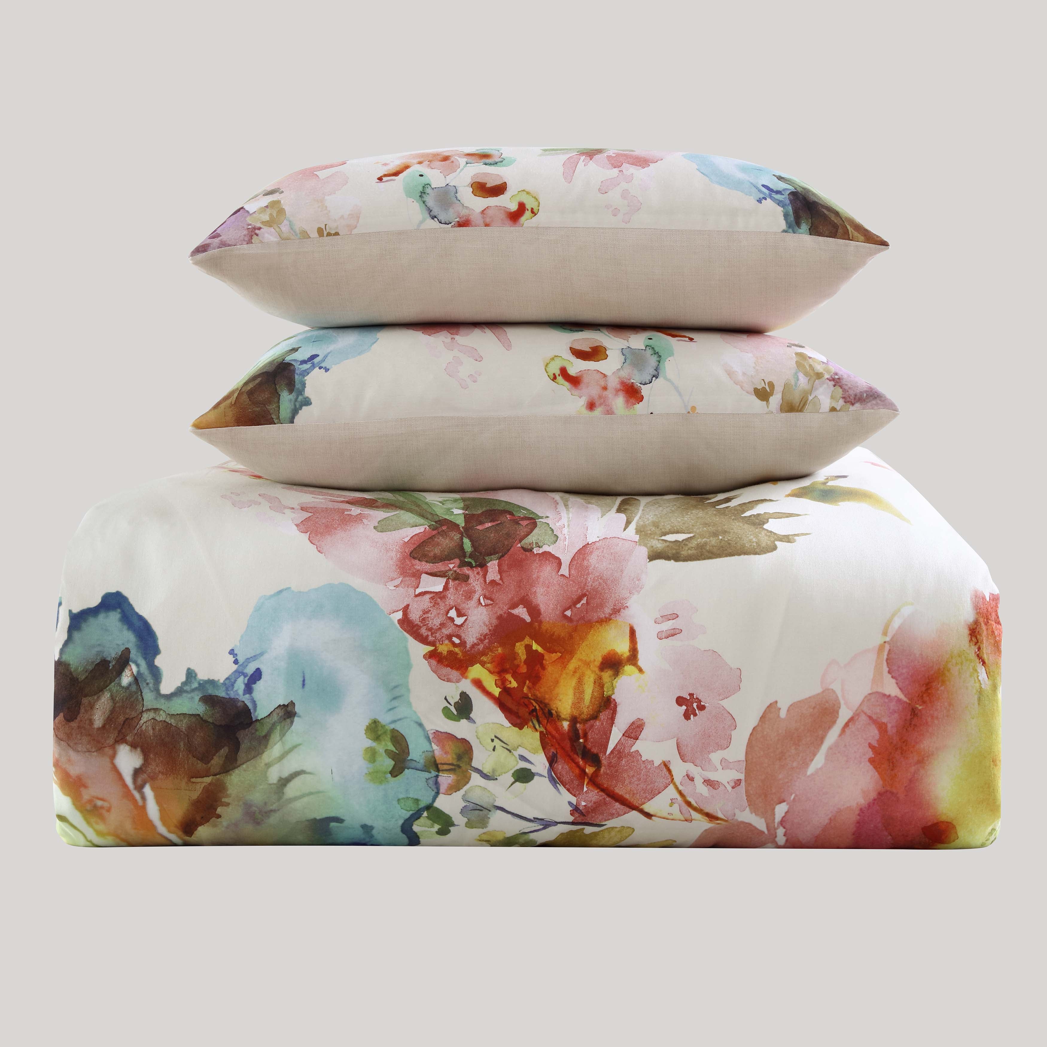 Bebejan Antique Flowers Ivory 3 Piece Reversible Comforter Set in Queen- Final Sale Comforter Sets By US Office - Latest-bedding