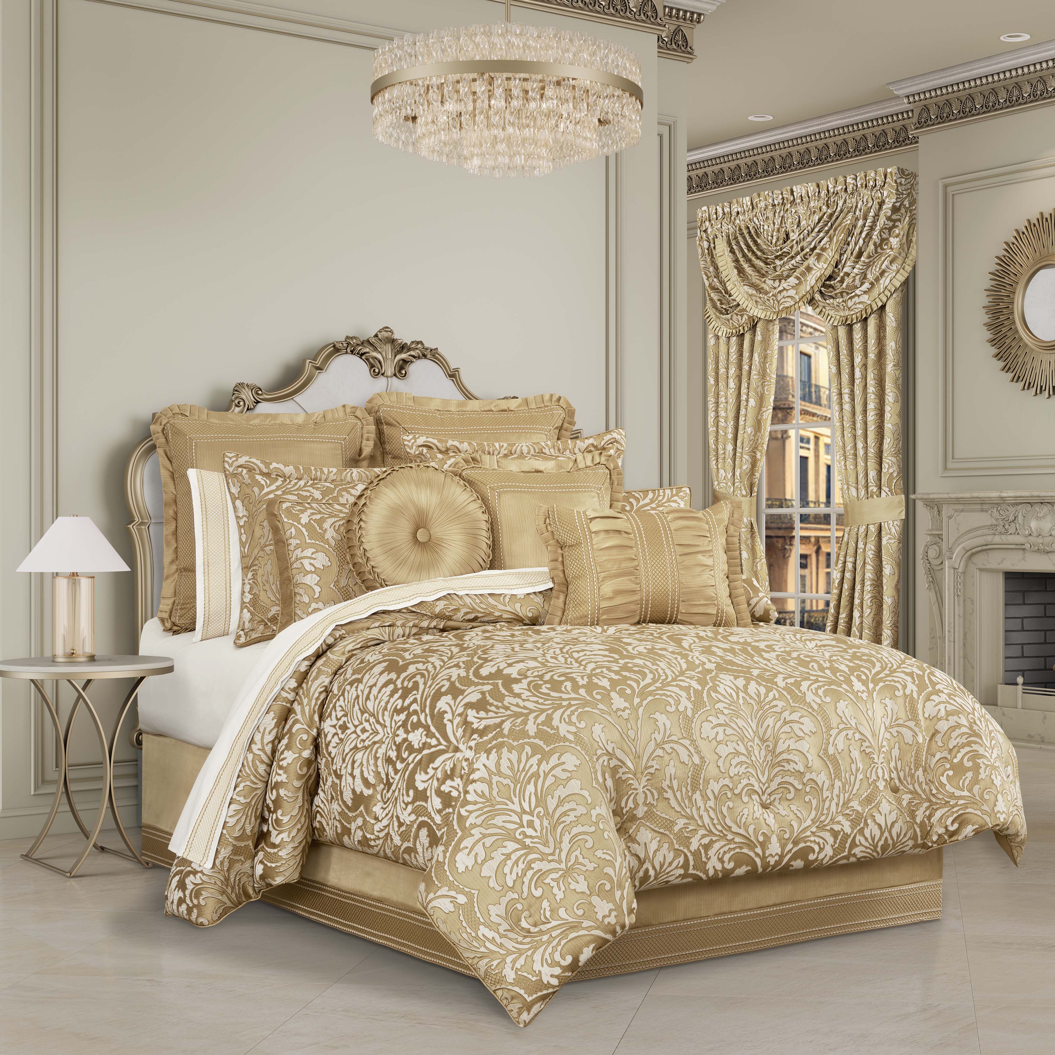 Aurelia Gold 4 Piece Comforter Set Comforter Sets By J. Queen New York
