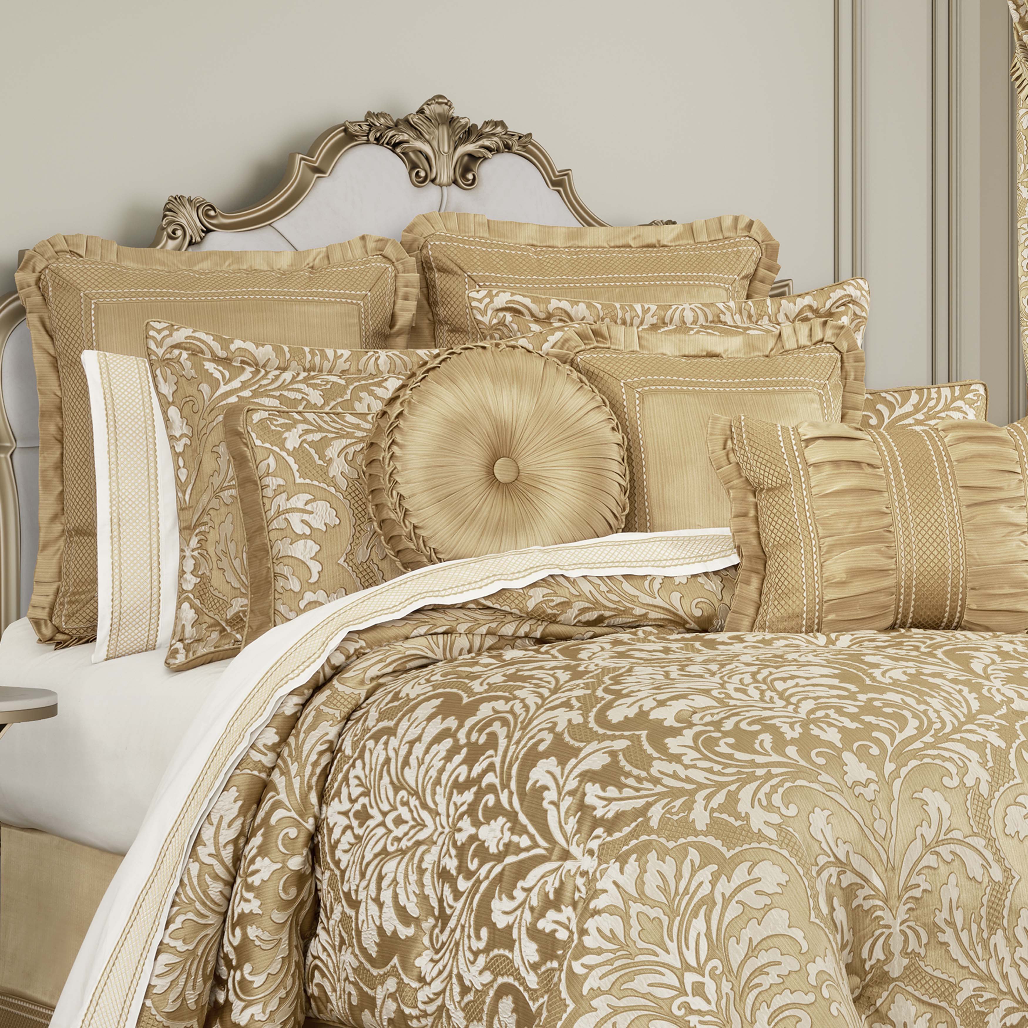 Aurelia Gold 4 Piece Comforter Set Comforter Sets By J. Queen New York