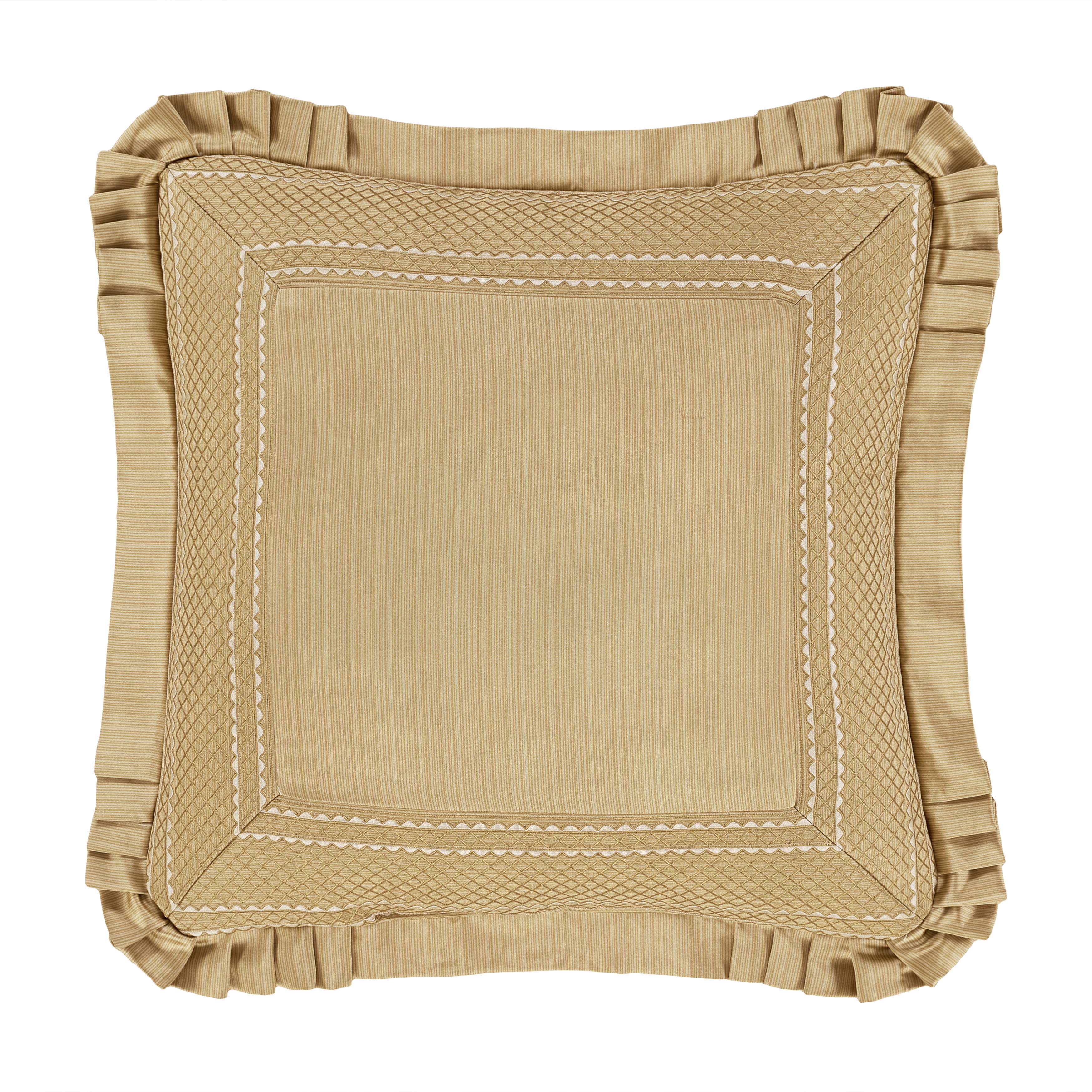 Aurelia Gold Square Decorative Throw Pillow 20" x 20" Throw Pillows By J. Queen New York