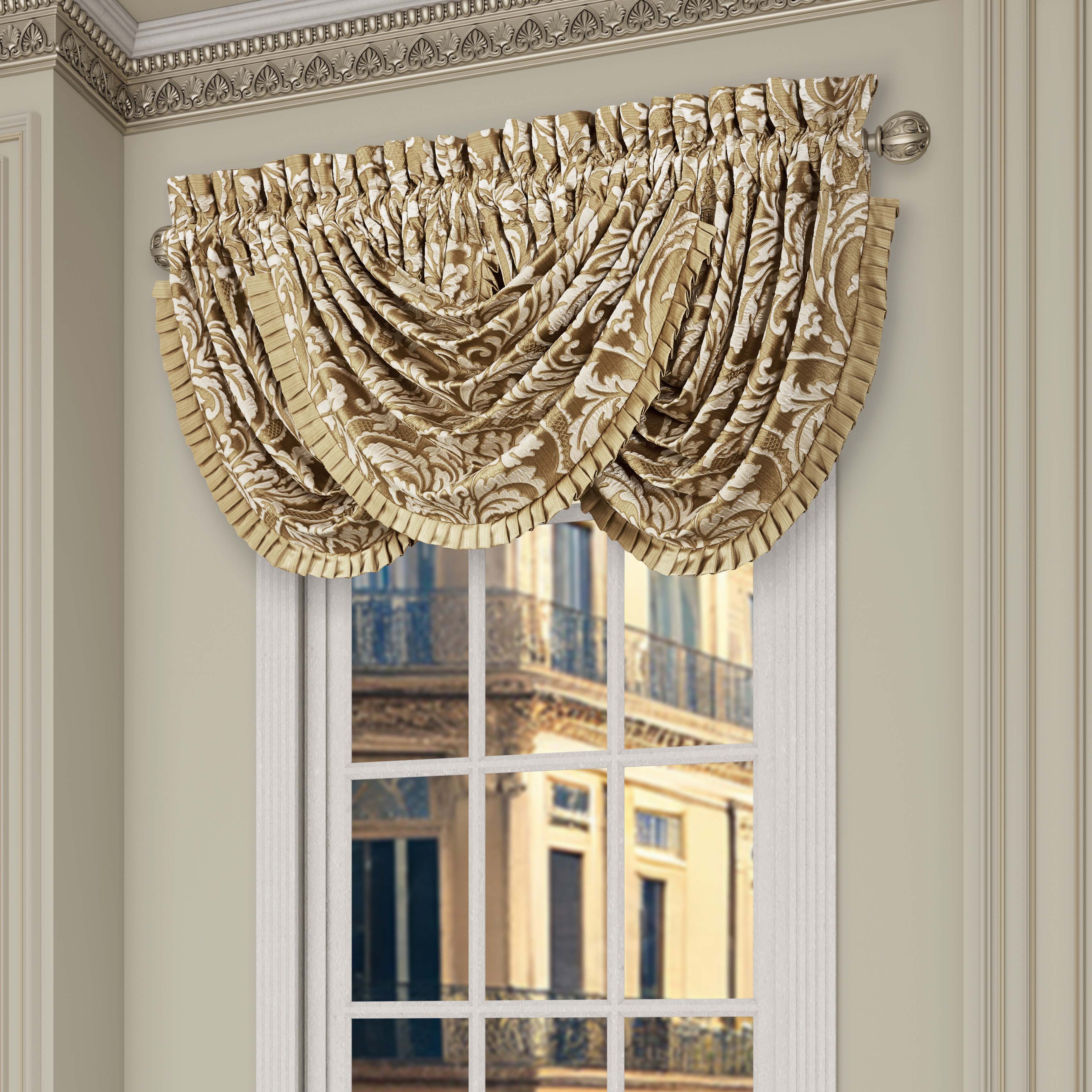 Aurelia Gold Waterfall Window Valance Window Valances By J. Queen New York