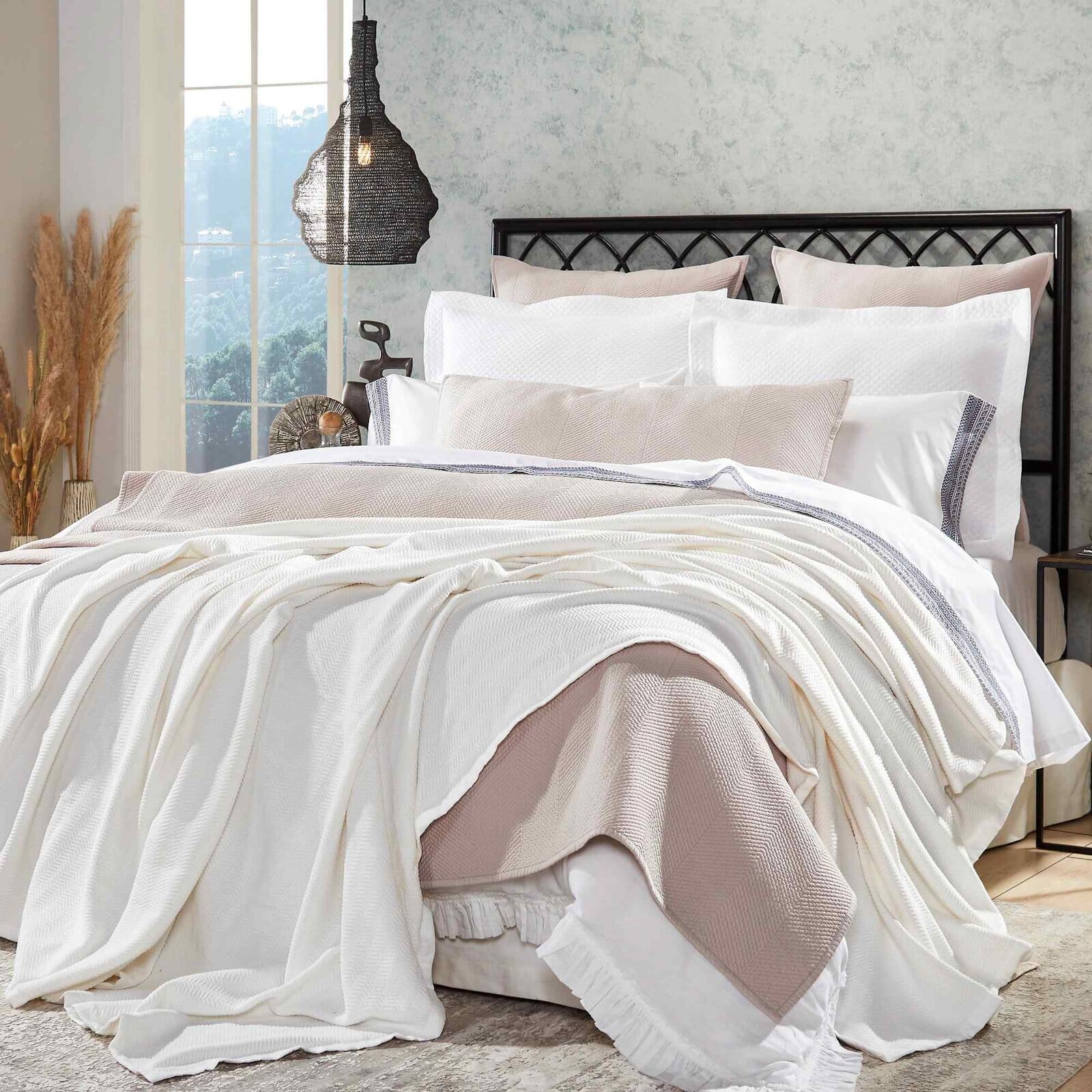 Riviera Chevron Cotton Blanket Blanket By Orchids Lux Home