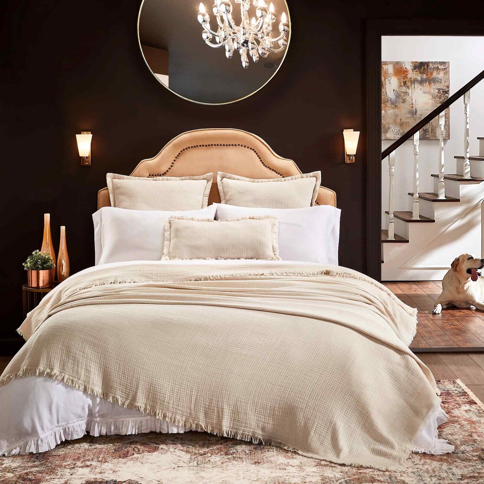 Monroe Cotton Fringe Blanket Blanket By Orchids Lux Home
