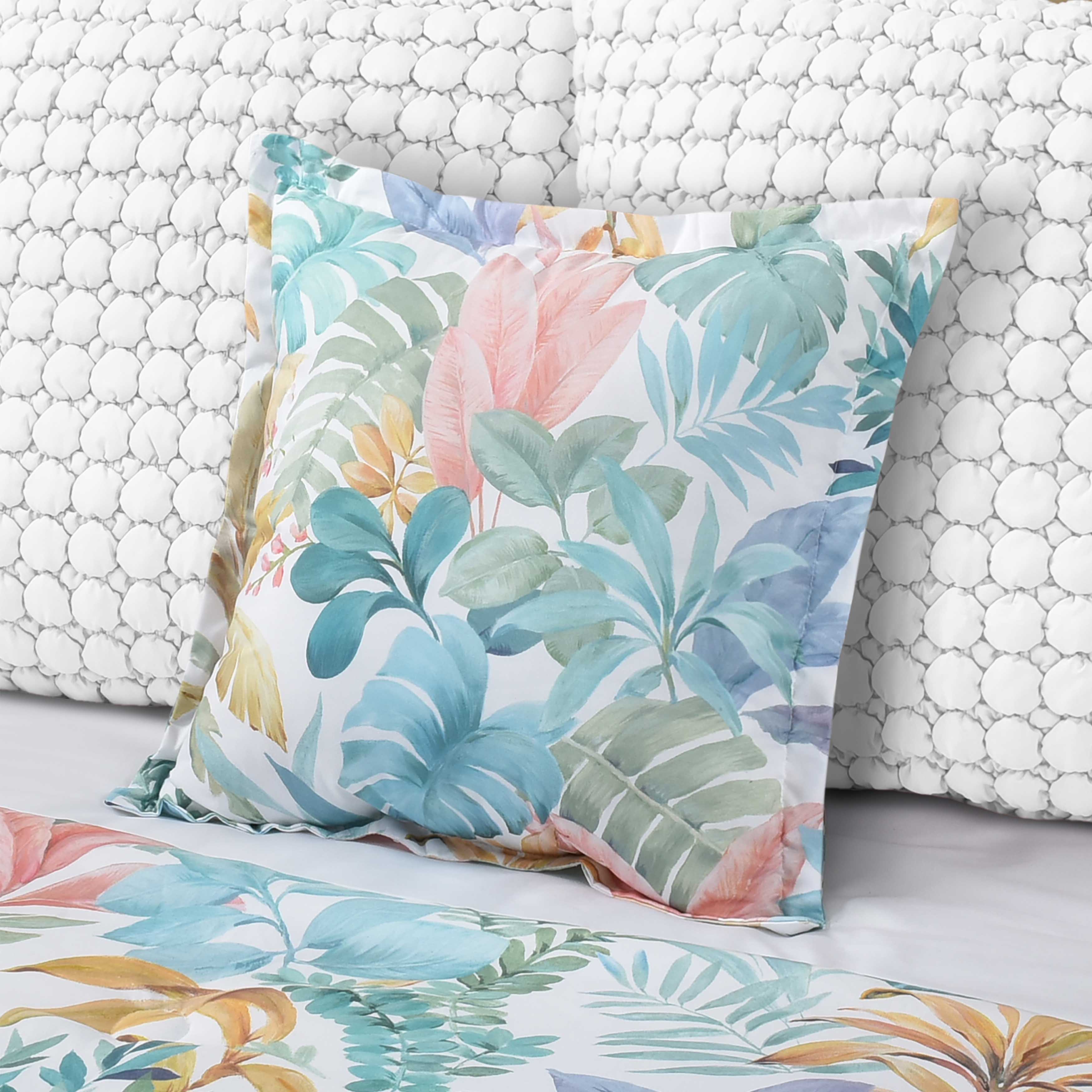 J Queen Bahama Aqua Square Decorative Throw Pillow 18" x 18" - Final Sale Throw Pillows By US Office - Latest-bedding