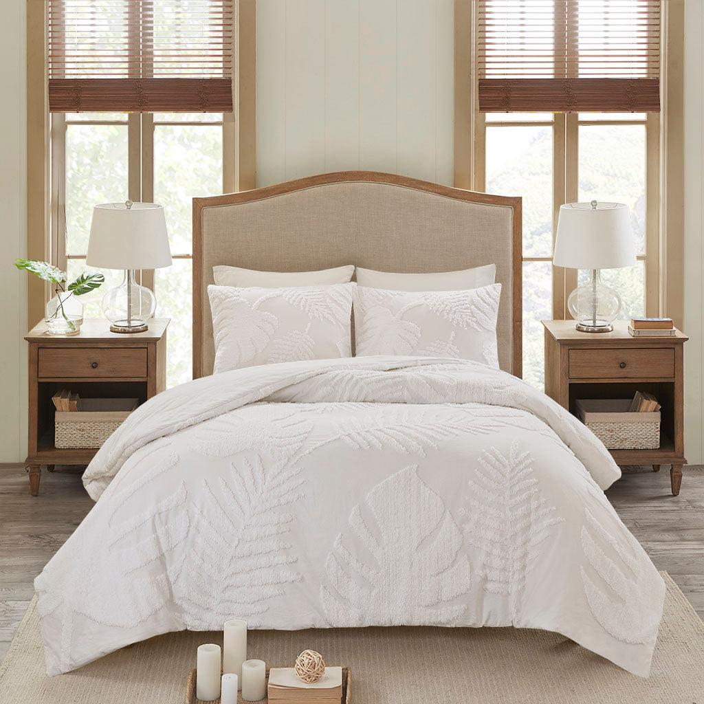 Bahari Off-White 3 Piece Duvet Cover Set Duvet Covers By JLA HOME/Olliix (E & E Co., Ltd)