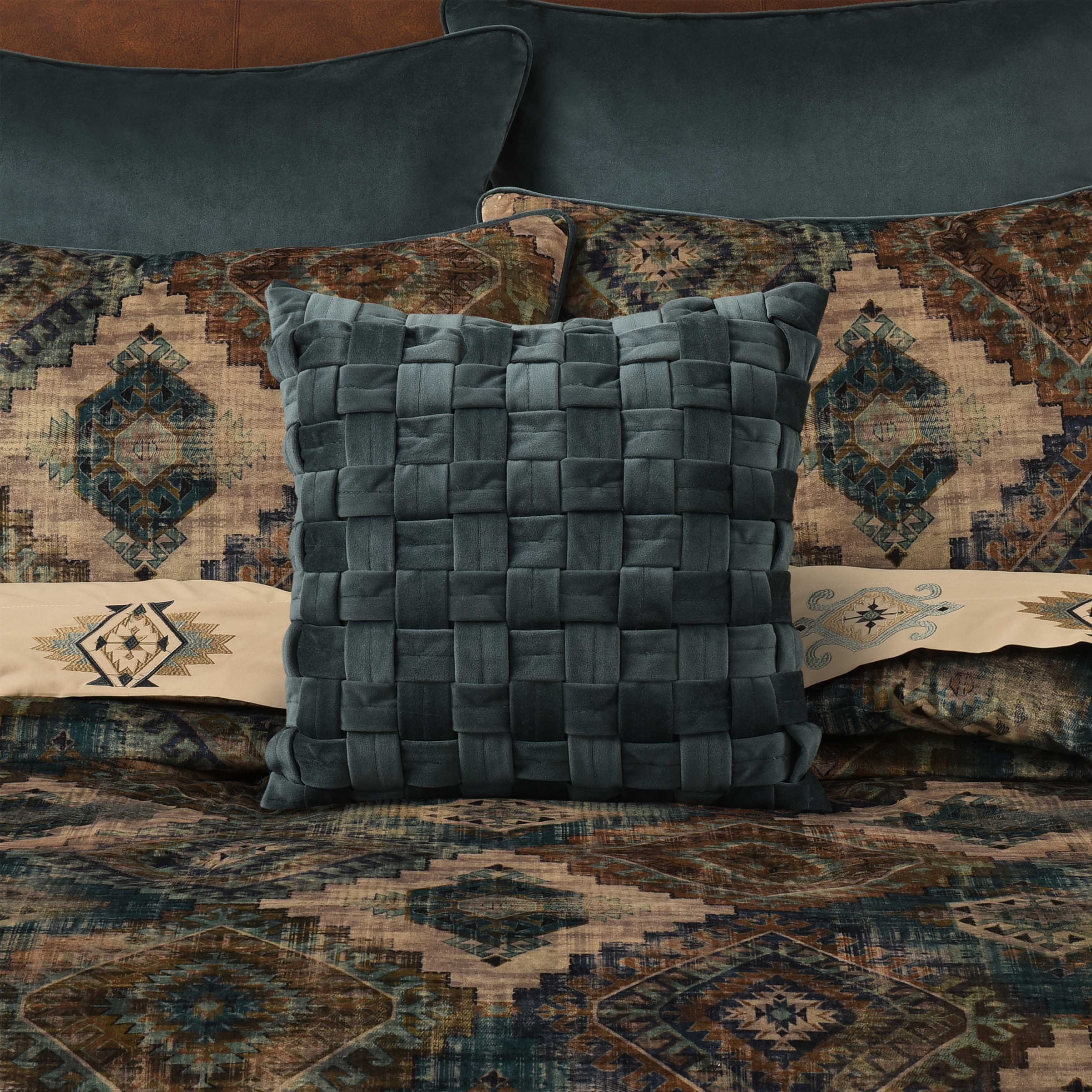 J Queen Baja Teal Square Decorative Throw Pillow 17" x 17" - Final Sale Throw Pillows By US Office - Latest-bedding