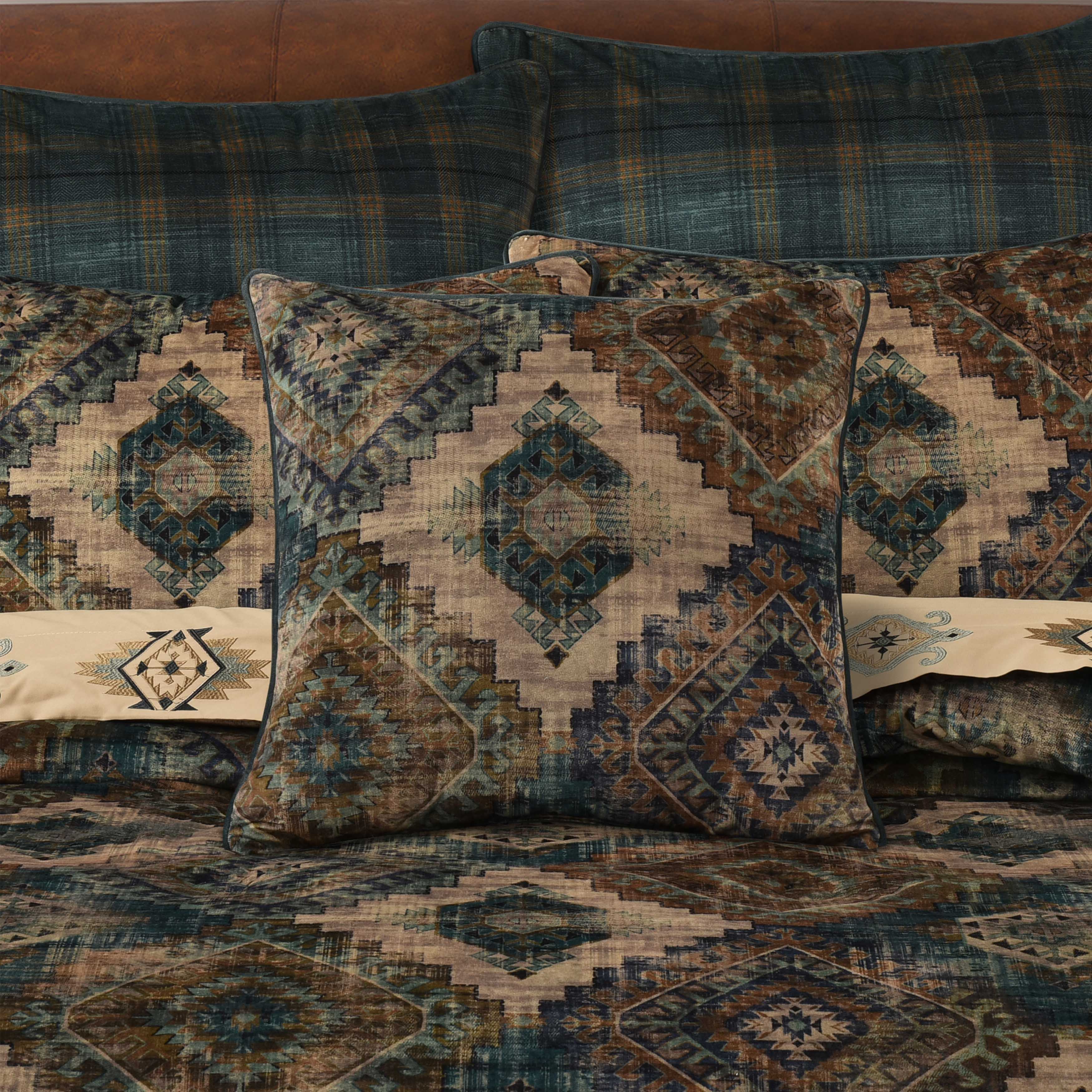 J Queen Baja Teal Square Decorative Throw Pillow 20" x 20"-Final Sale Throw Pillows By US Office - Latest-bedding