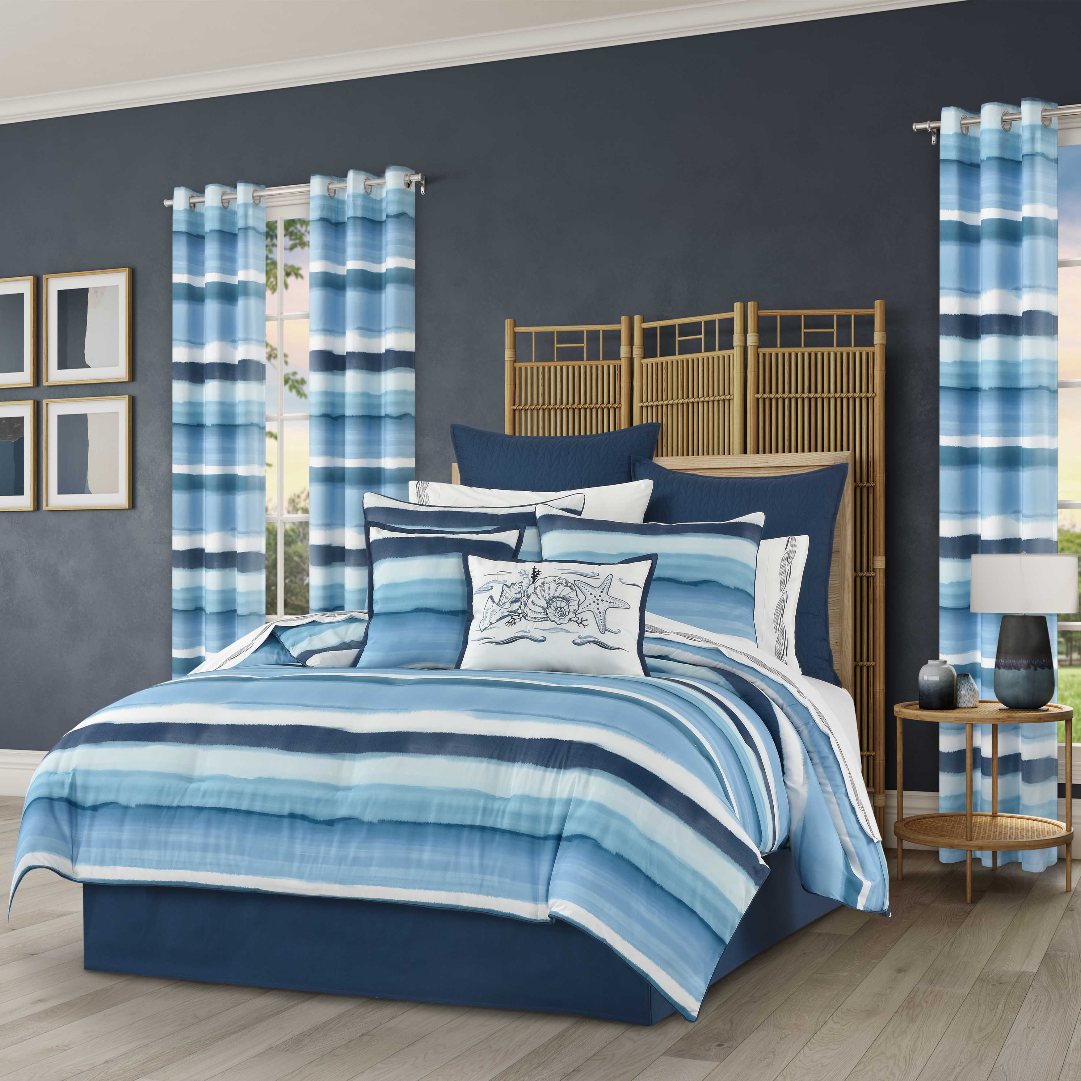 J Queen Balboa Blue 4 Piece Comforter Set in Queen- Final Sale Comforter Sets By US Office - Latest-bedding