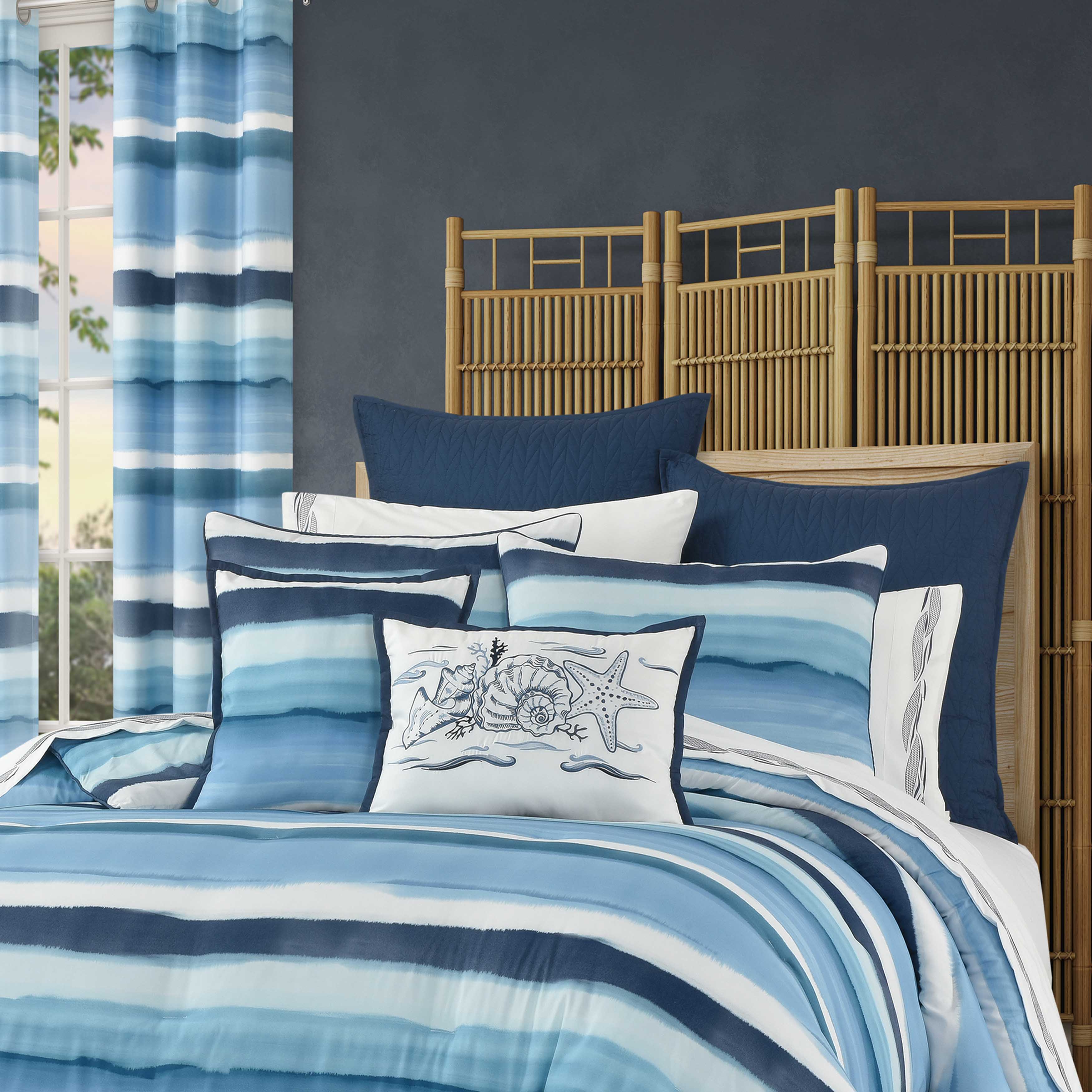 J Queen Balboa Blue 4 Piece Comforter Set in Queen- Final Sale Comforter Sets By US Office - Latest-bedding