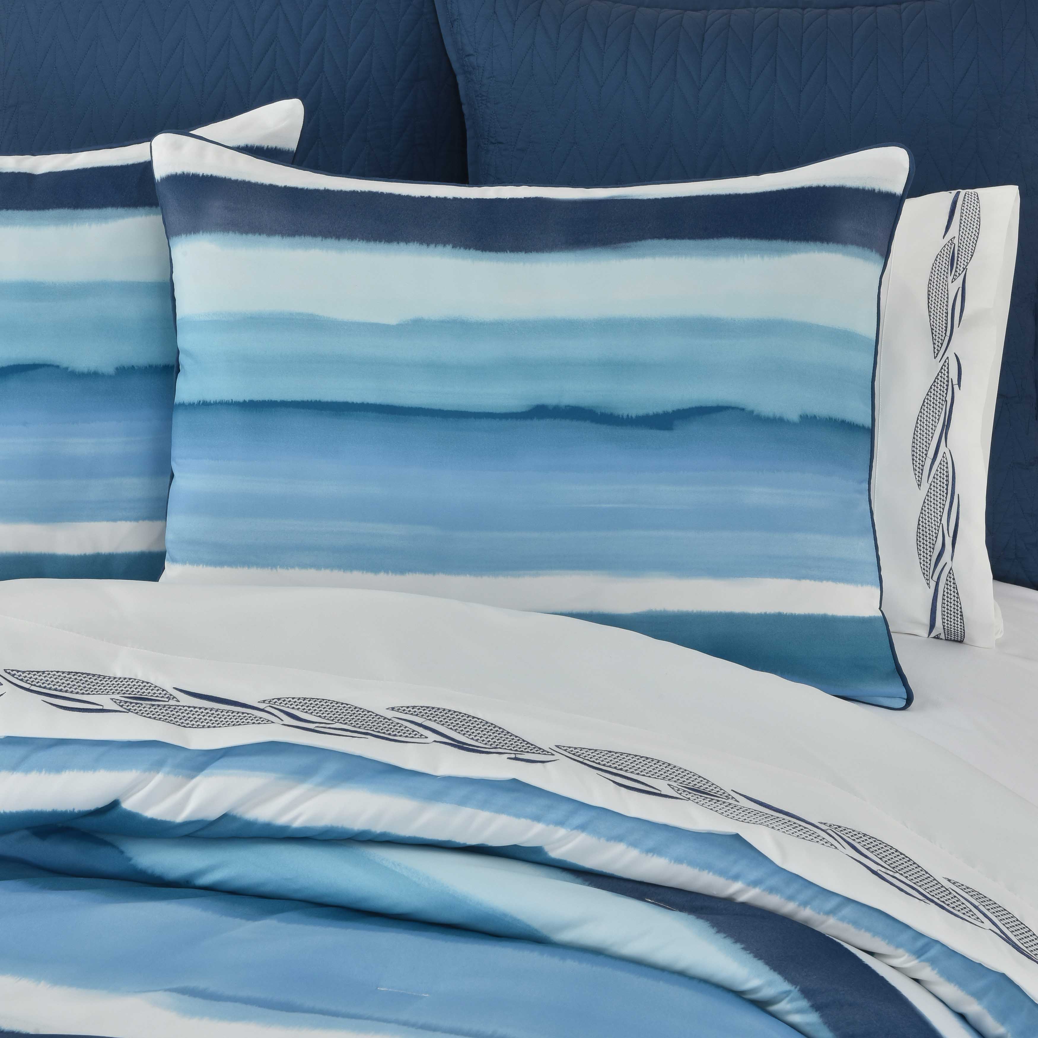 J Queen Balboa Blue 4 Piece Comforter Set in Queen- Final Sale Comforter Sets By US Office - Latest-bedding