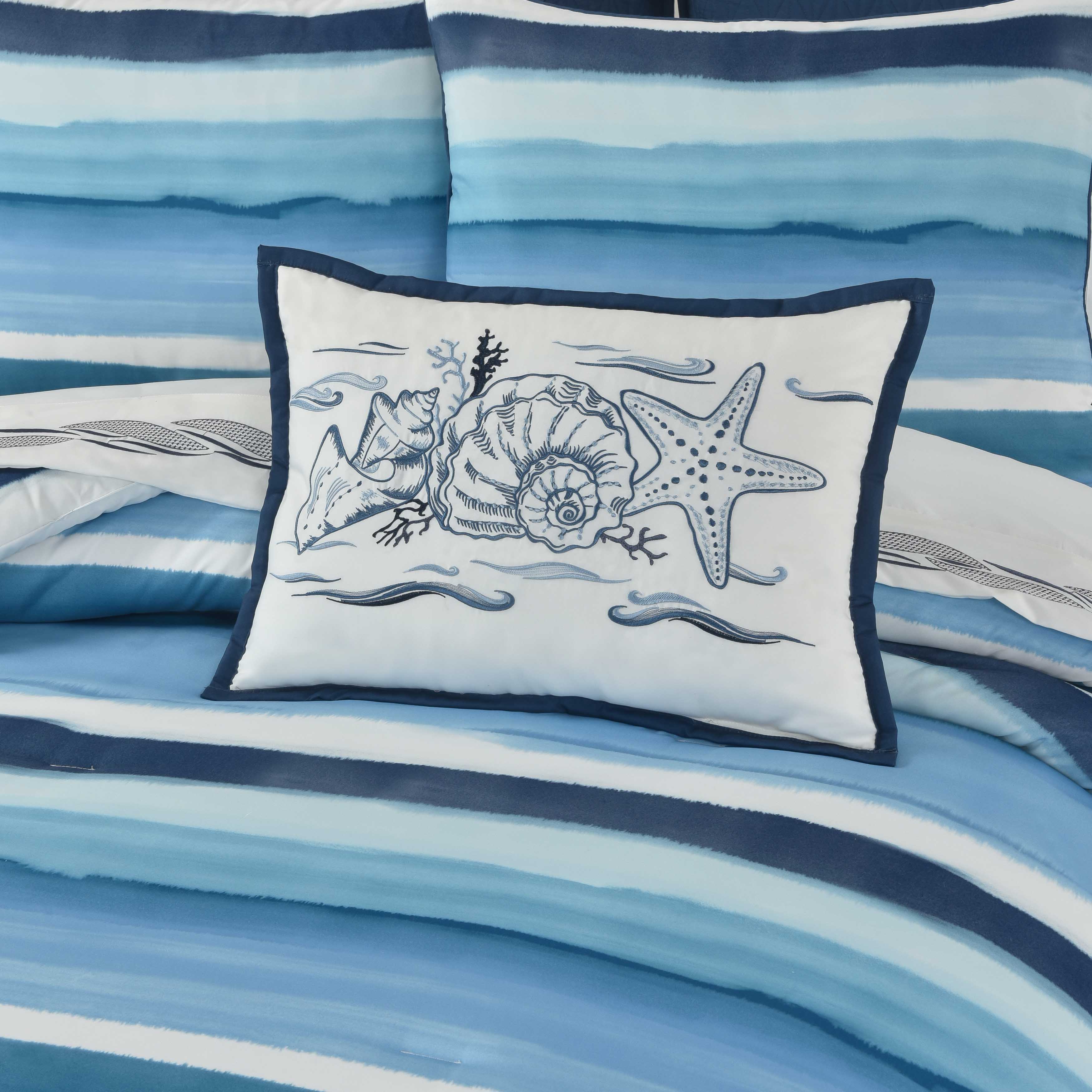 Balboa Blue Boudoir Decorative Throw Pillow 21" x 13" Throw Pillows By J. Queen New York