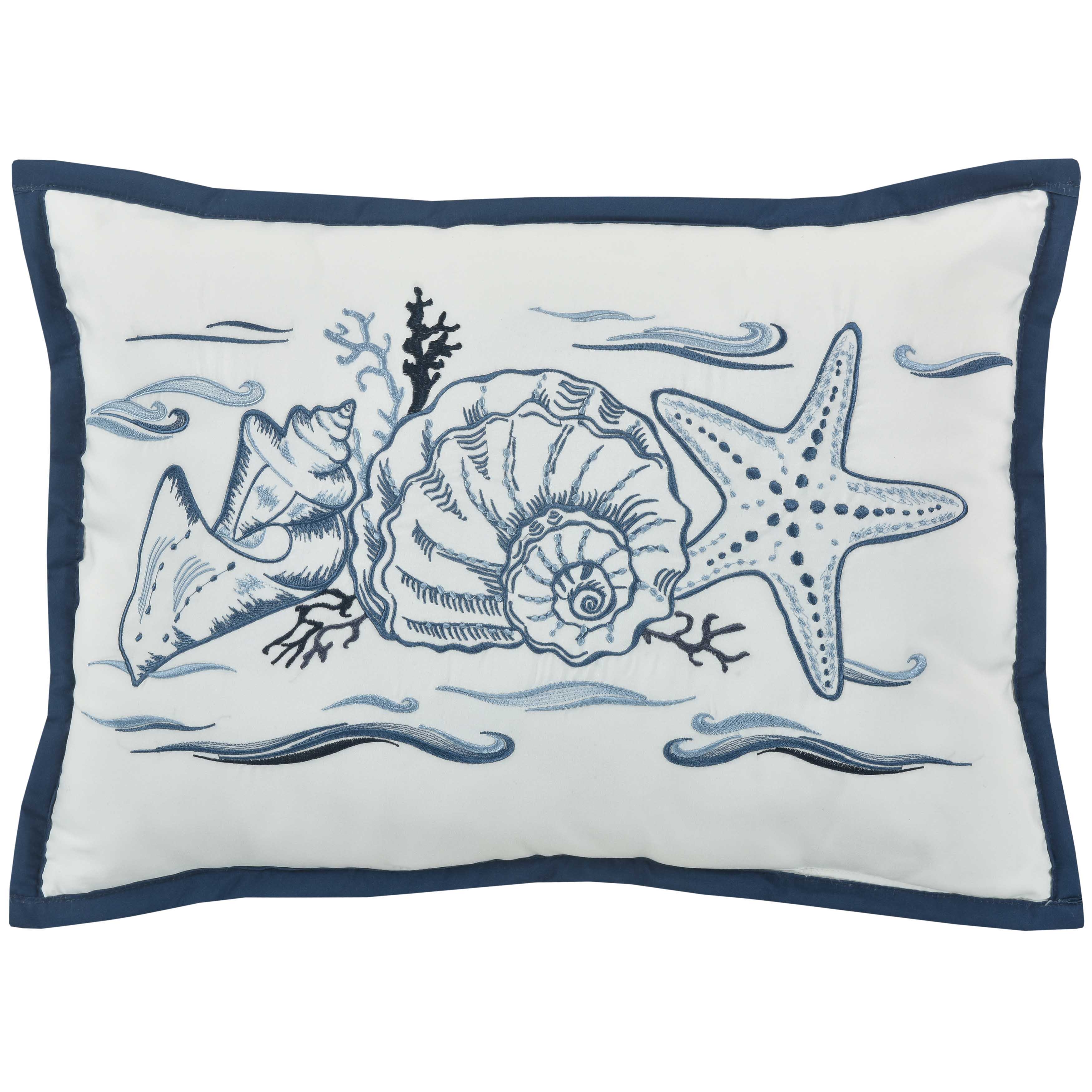 Balboa Blue Boudoir Decorative Throw Pillow 21" x 13" Throw Pillows By J. Queen New York
