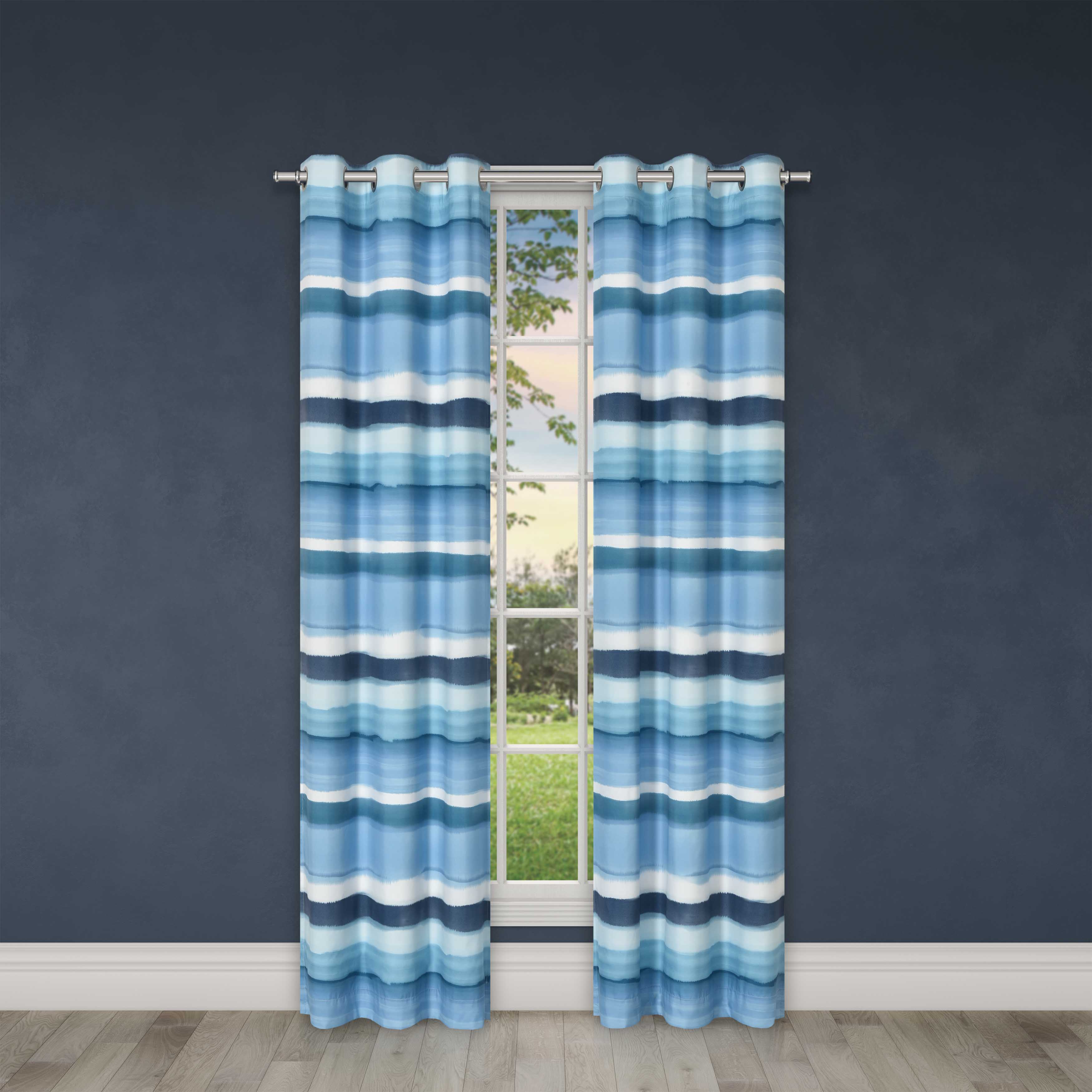 Balboa Blue Gromet Window Panel Pair Window Panels By J. Queen New York