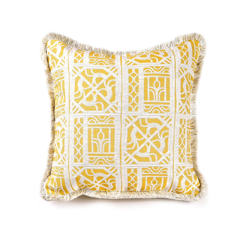 Bamboo Lattice Decorative Throw Pillow w/ Trim Throw Pillows By Ann Gish