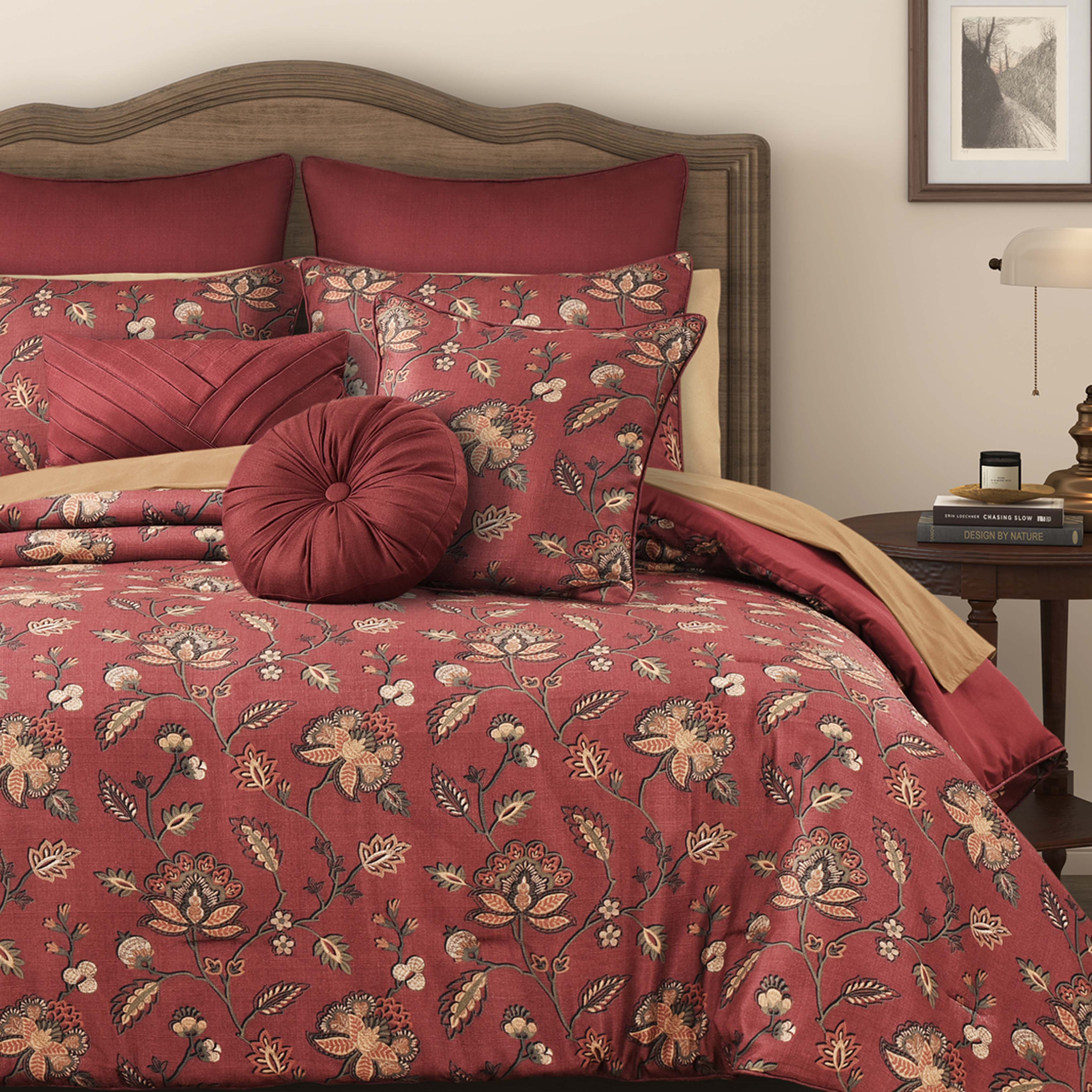 Bari Red 3 Piece Comforter Set Comforter Sets By J. Queen New York