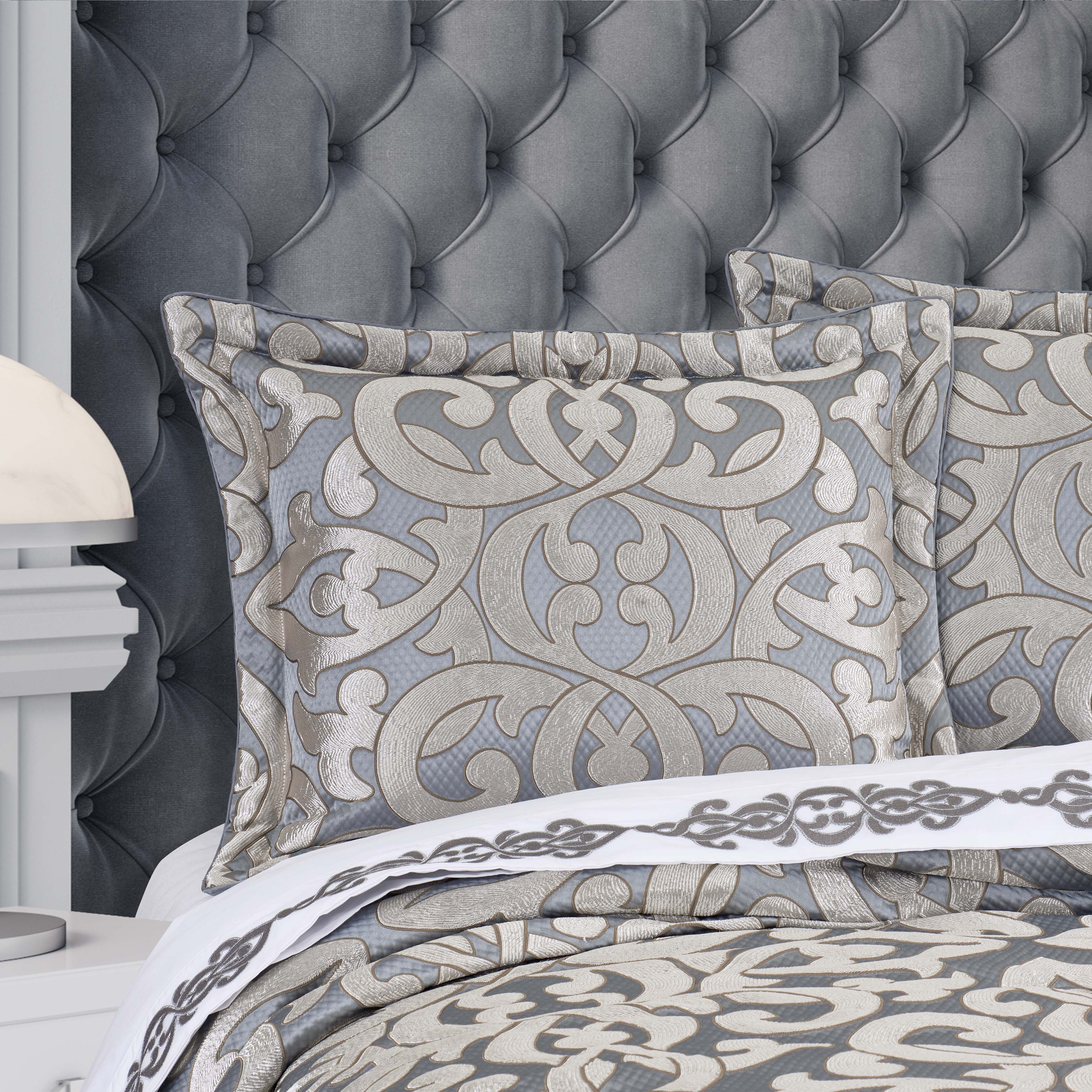 Barocco Sterling 4 Piece Comforter Set Comforter Sets By J. Queen New York