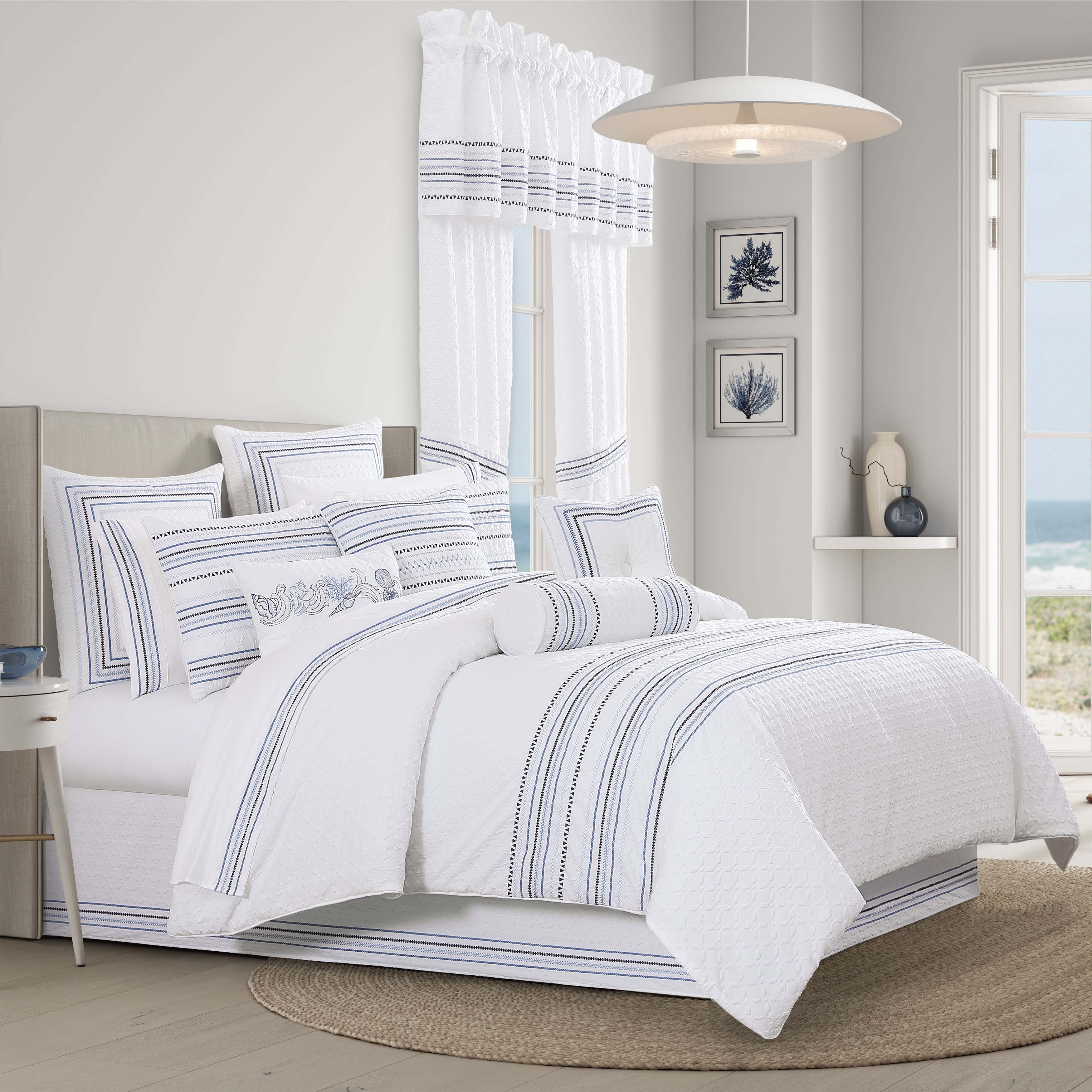 Bayside Blue 4 Piece Comforter Set Comforter Sets By J. Queen New York