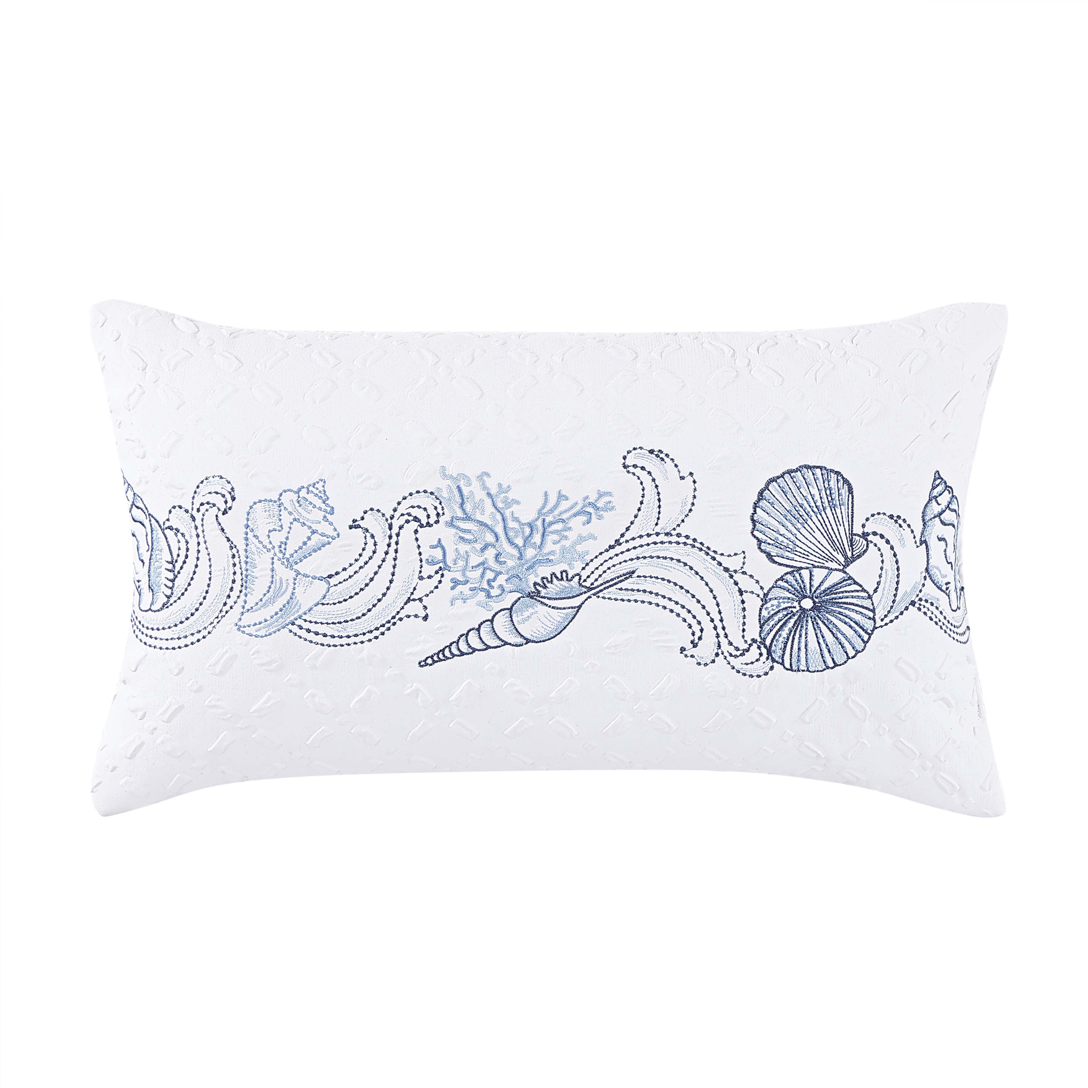 Bayside Blue Boudoir Decorative Throw Pillow 21" x 12" Throw Pillows By J. Queen New York